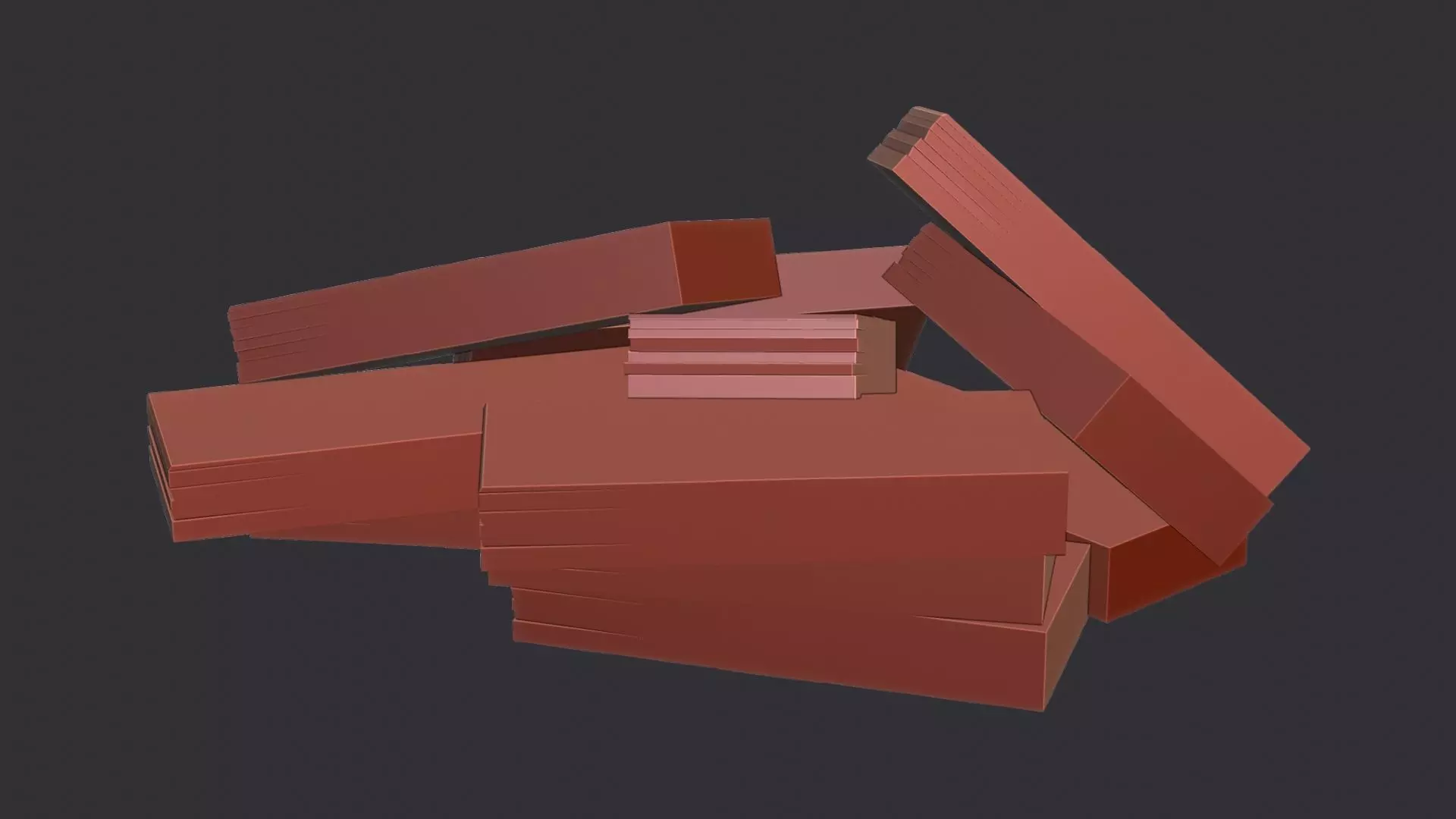 Cash Stack Decorative Pile for Visual Scenes Low-poly 3D model_6