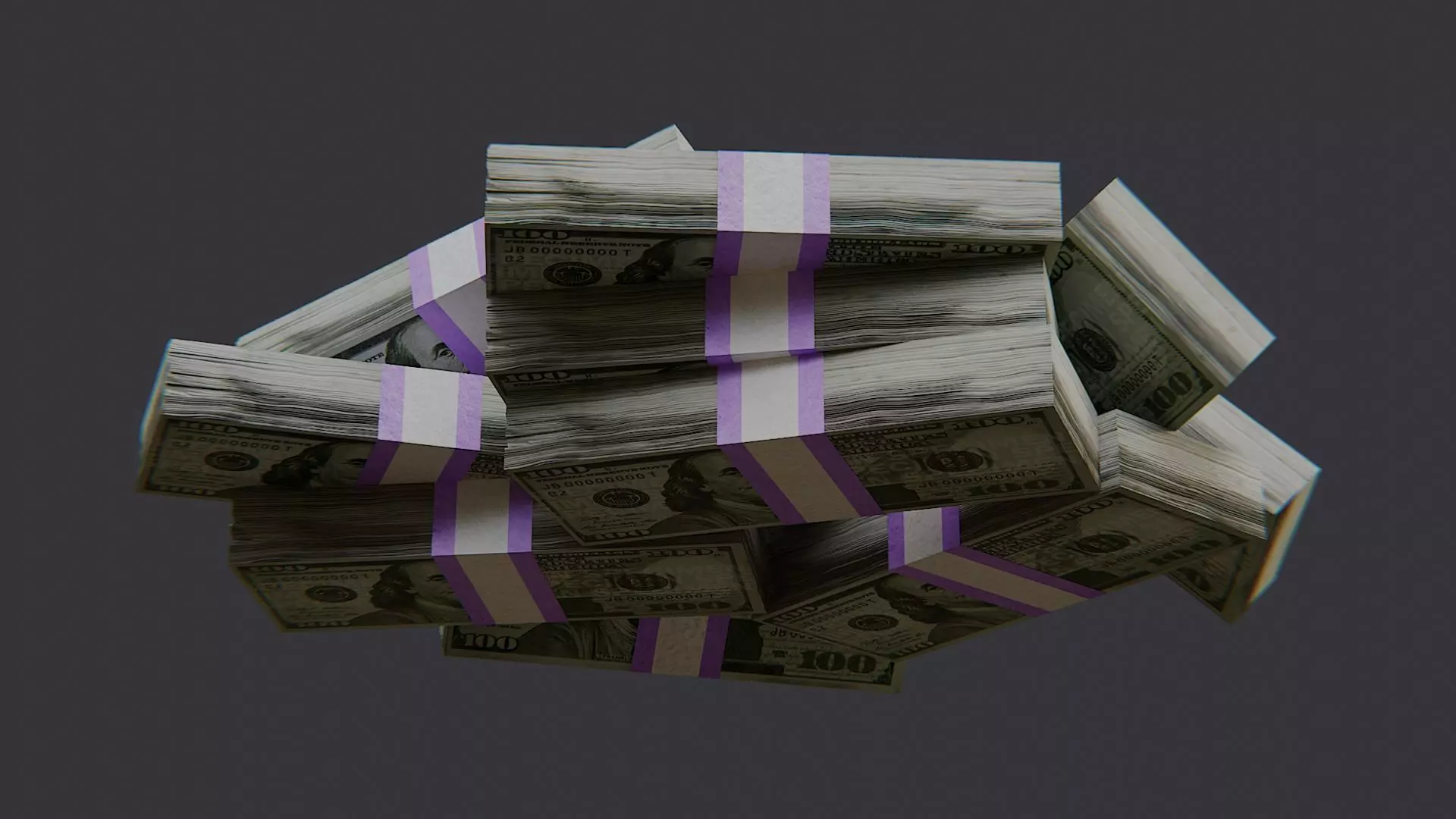 Cash Stack Decorative Pile for Visual Scenes Low-poly 3D model_5