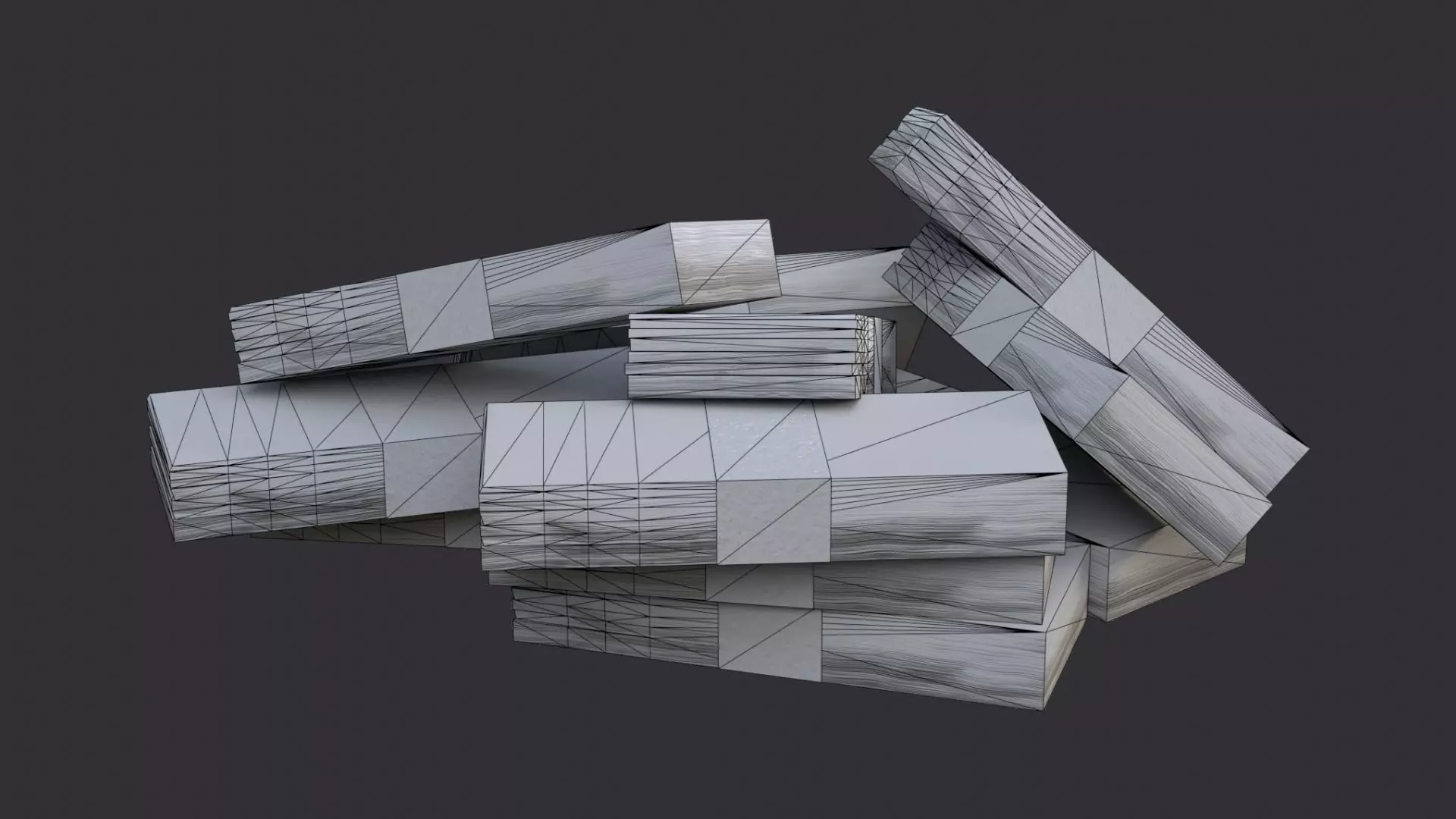 Cash Stack Decorative Pile for Visual Scenes Low-poly 3D model_7