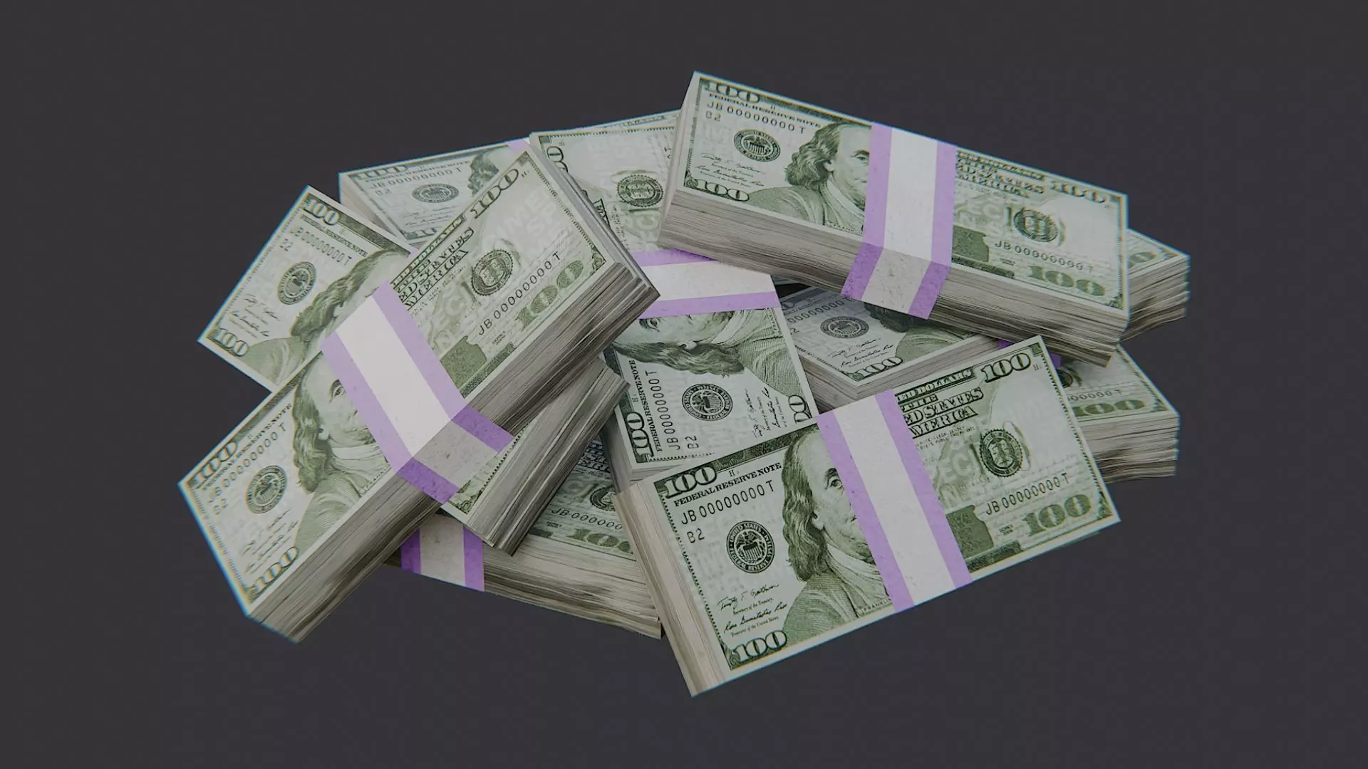 Cash Stack Decorative Pile for Visual Scenes Low-poly 3D model_3