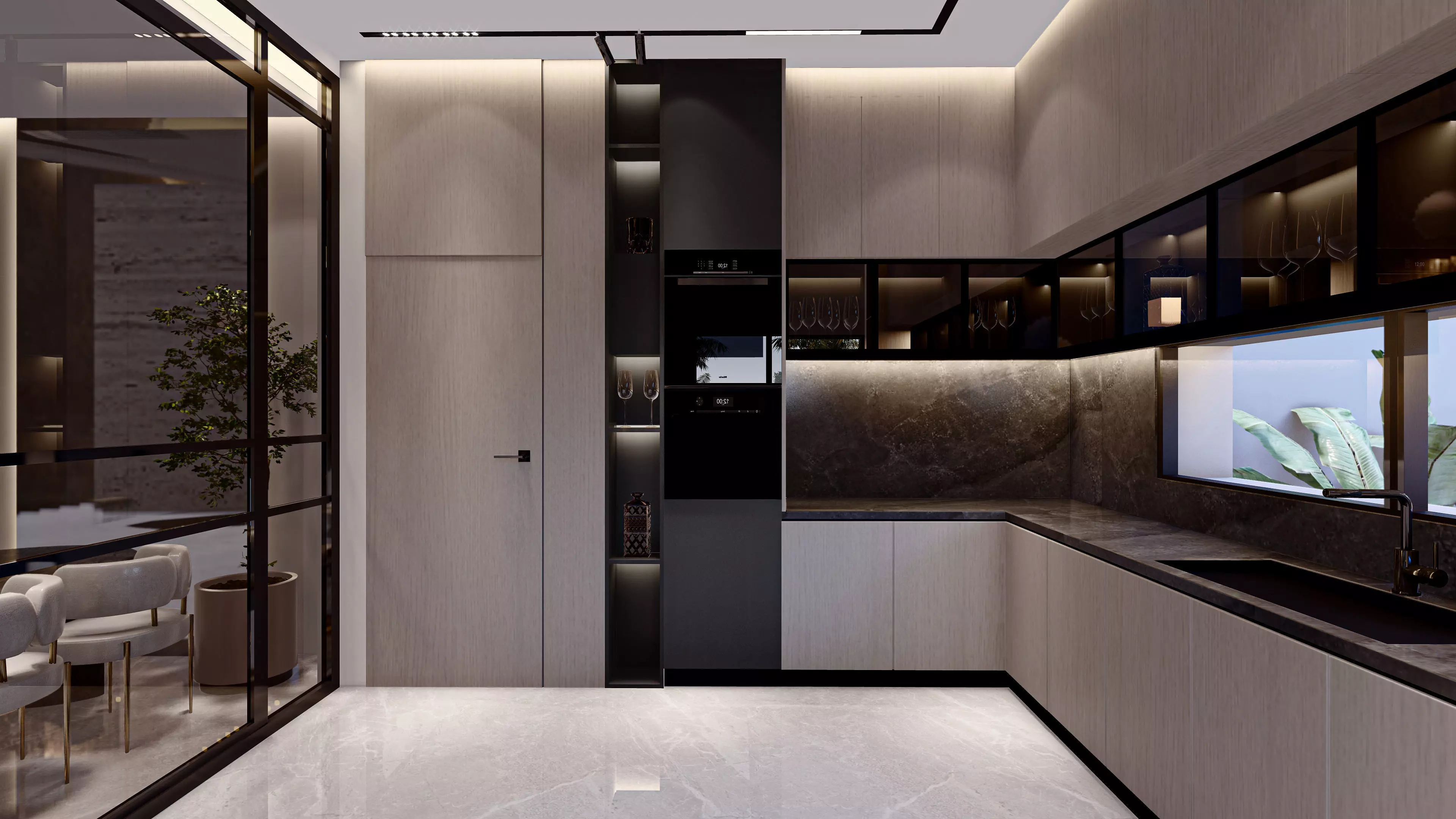  Living Room kitchen  Sketch up File  3D model_6