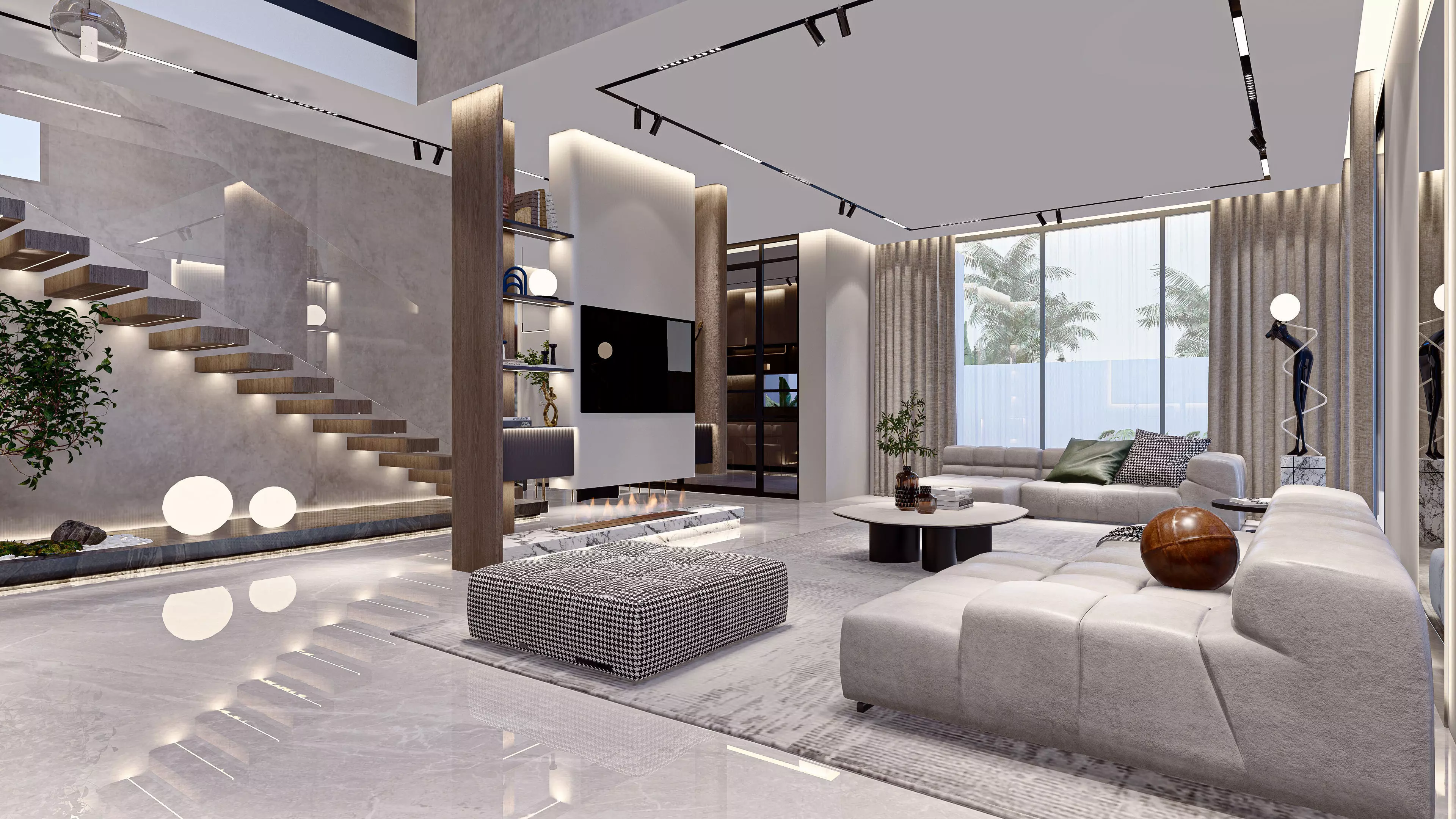  Living Room kitchen  Sketch up File  3D model_4