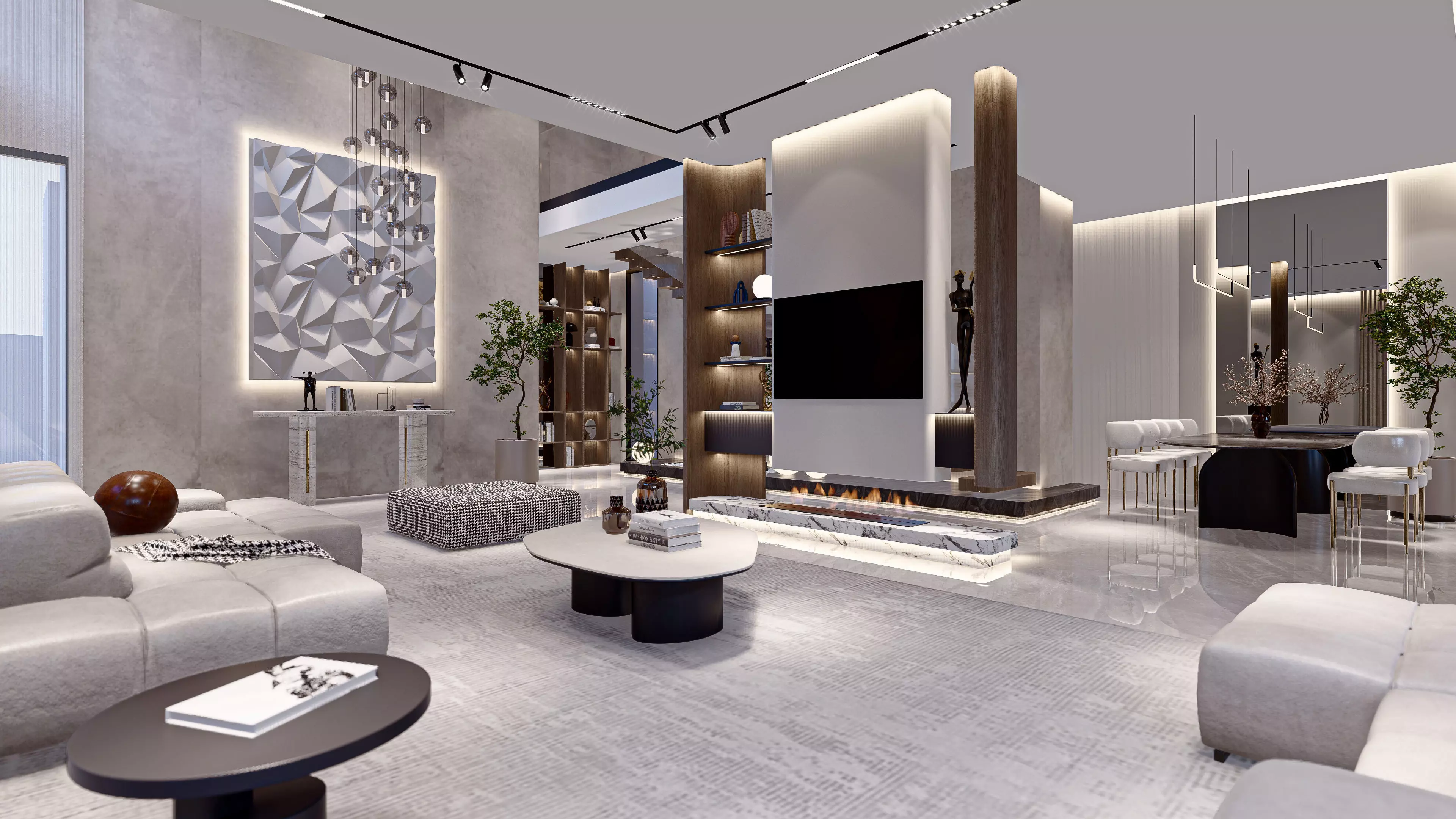  Living Room kitchen  Sketch up File  3D model_3