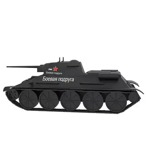 WW2 Soviet T-34 Tank the Fighting Girlfriend