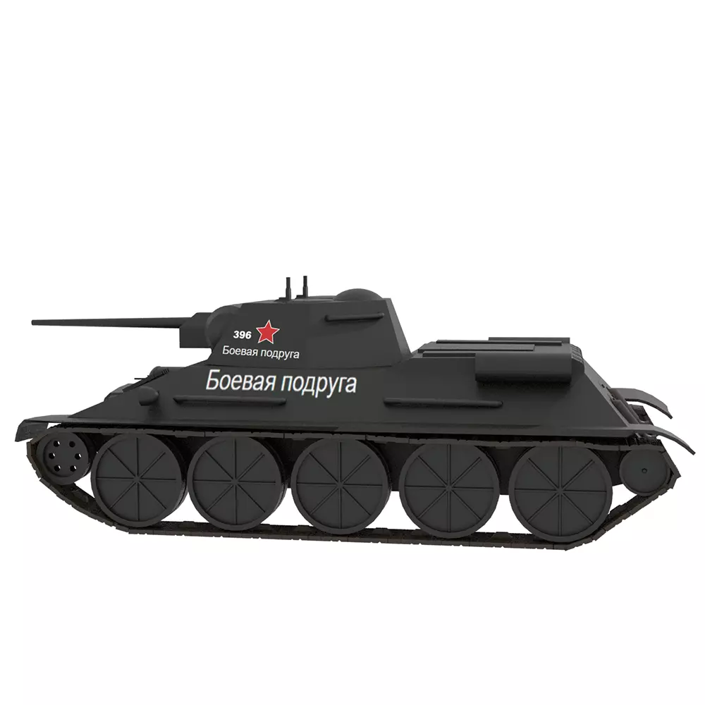 WW2 Soviet T-34 Tank the Fighting Girlfriend 3D model_0