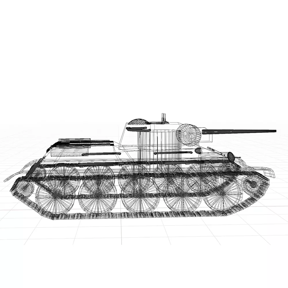 WW2 Soviet T-34 Tank the Fighting Girlfriend 3D model_1