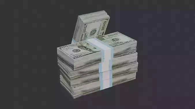 Cash Stack Pile Props for Interior Scenes