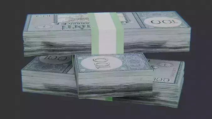 Cash Stack with Band - Small Bill Pile