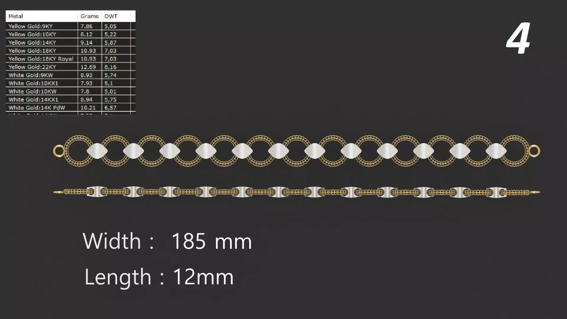 JALI FUSHION LINK CHAIN BRACELET PACK 20 3D print model_3