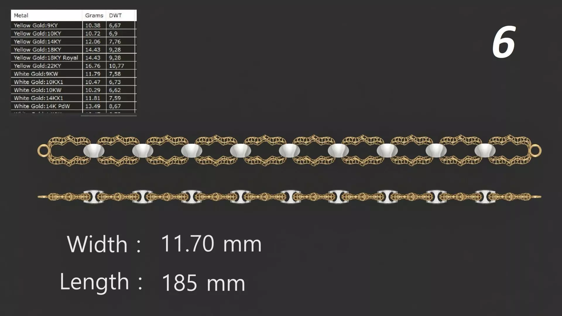 JALI FUSHION LINK CHAIN BRACELET PACK 20 3D print model_5