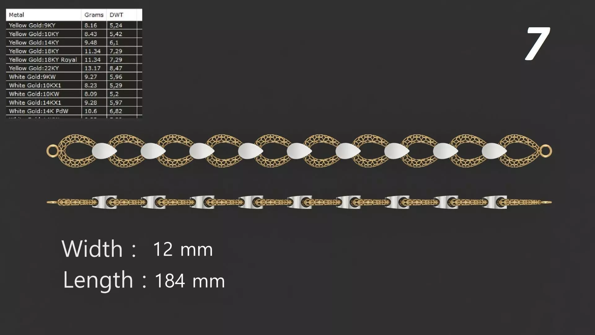 JALI FUSHION LINK CHAIN BRACELET PACK 20 3D print model_6