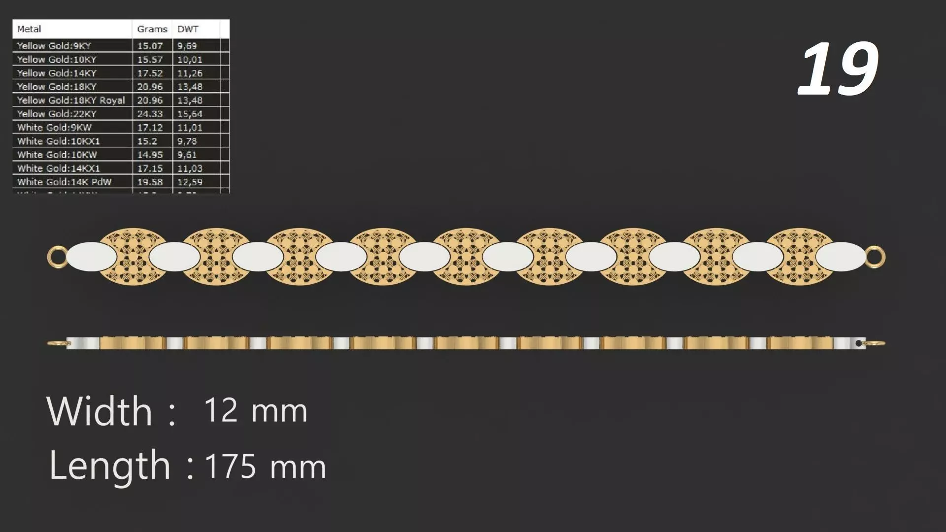 JALI FUSHION LINK CHAIN BRACELET PACK 20 3D print model_18