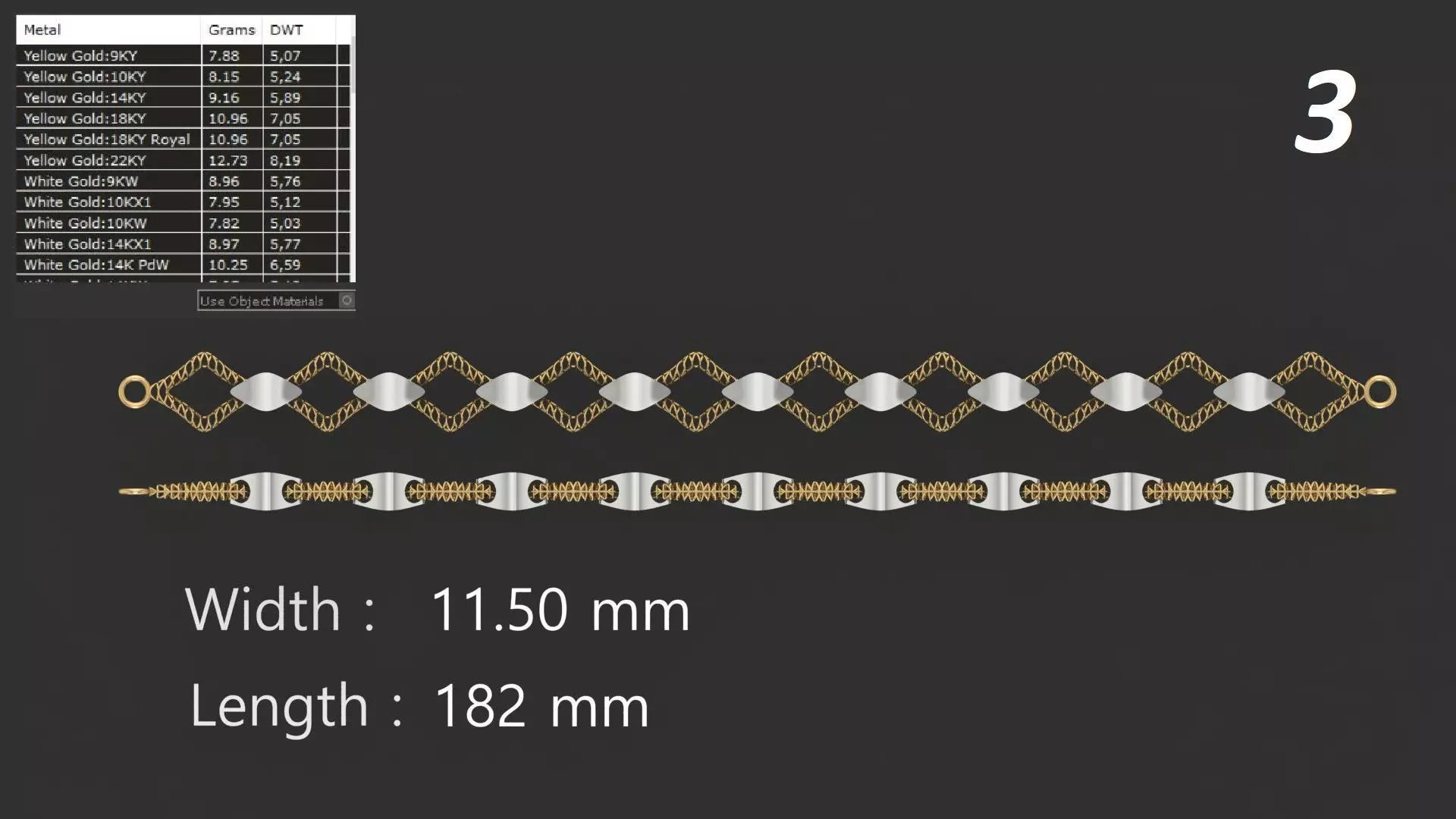 JALI FUSHION LINK CHAIN BRACELET PACK 20 3D print model_2