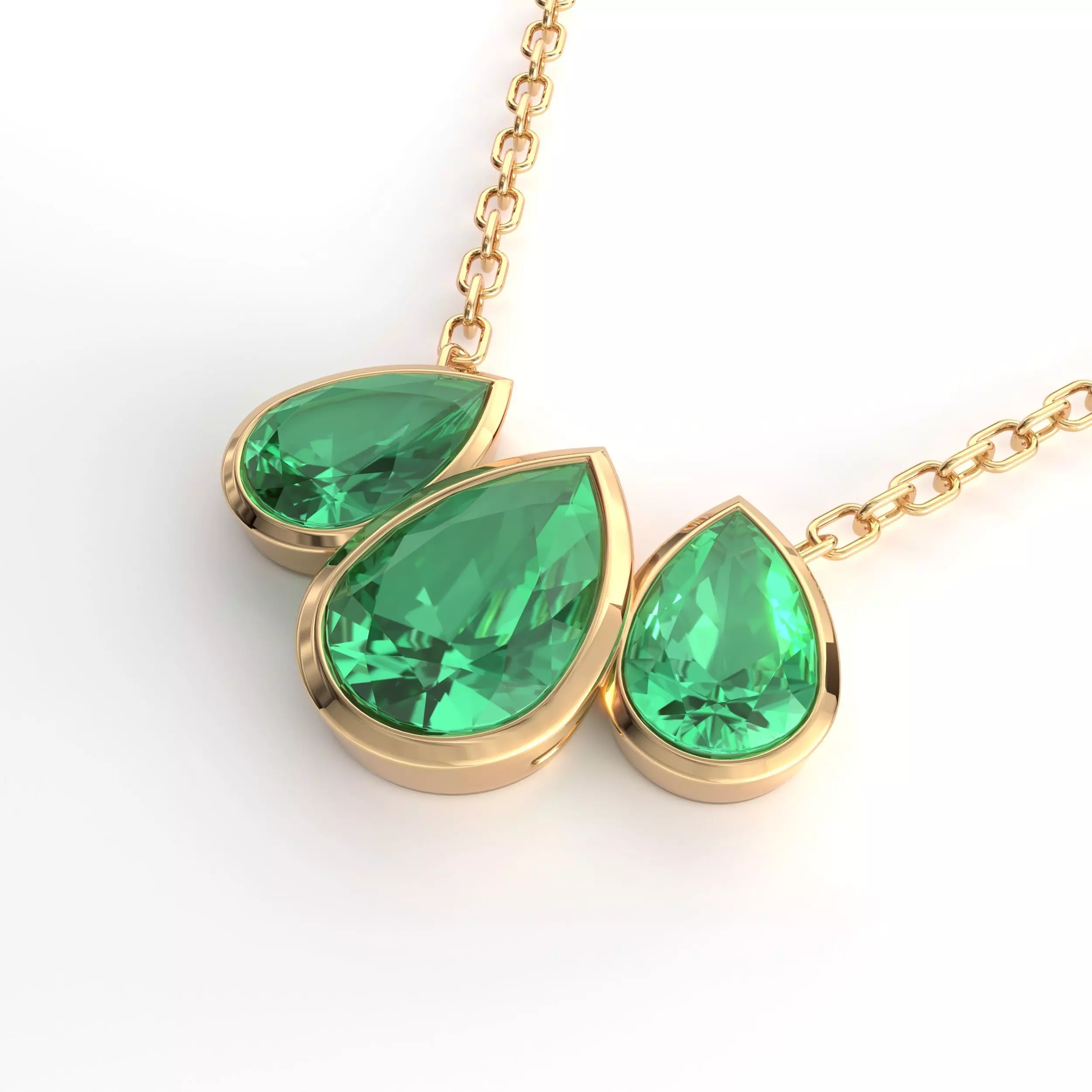 Emerald pendant 3D model for render 3Ds Max V-ray 3D model_0