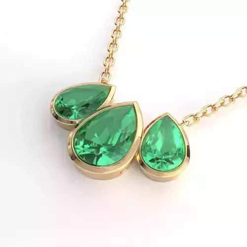 Emerald pendant 3D model for render 3Ds Max V-ray