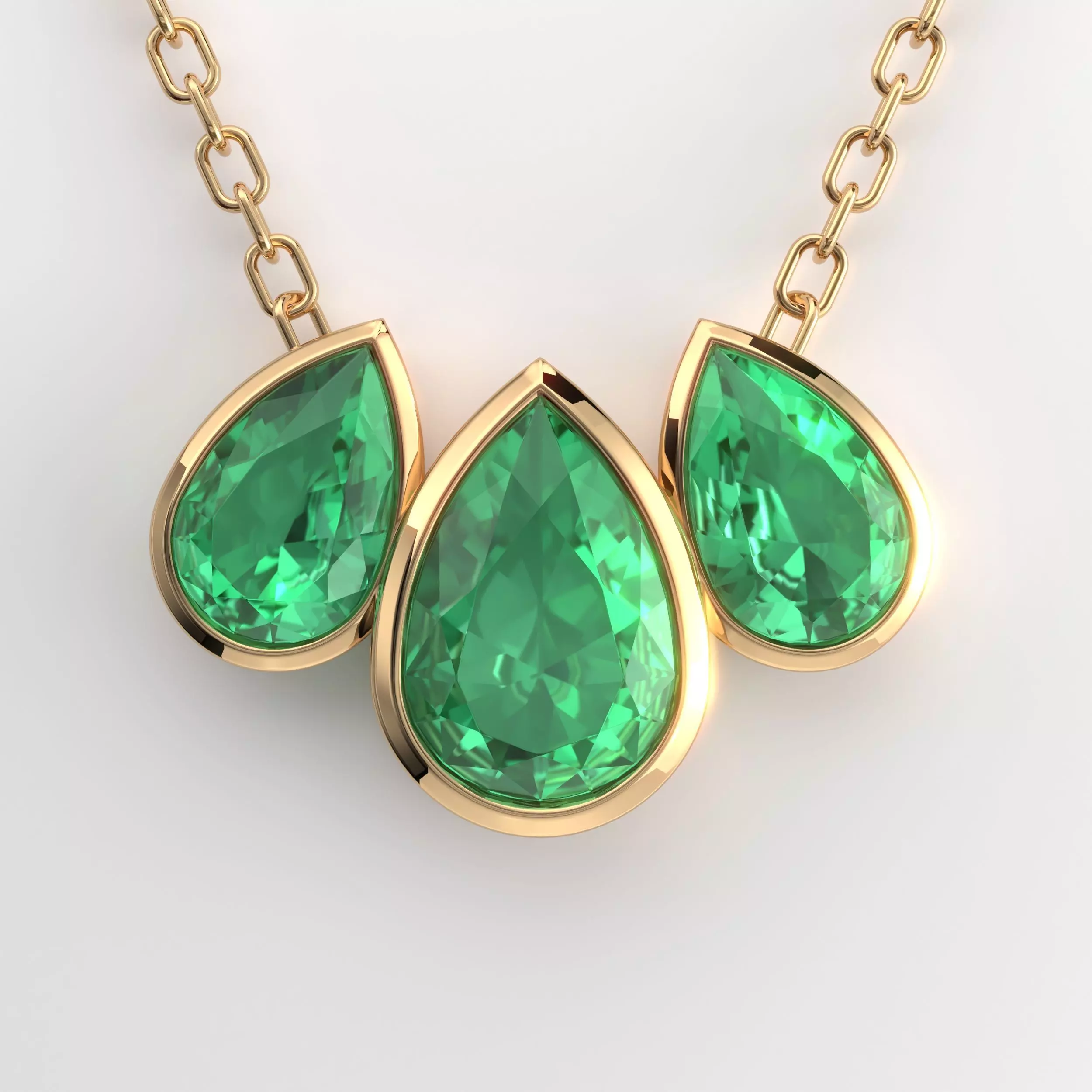 Emerald pendant 3D model for render 3Ds Max V-ray 3D model_1