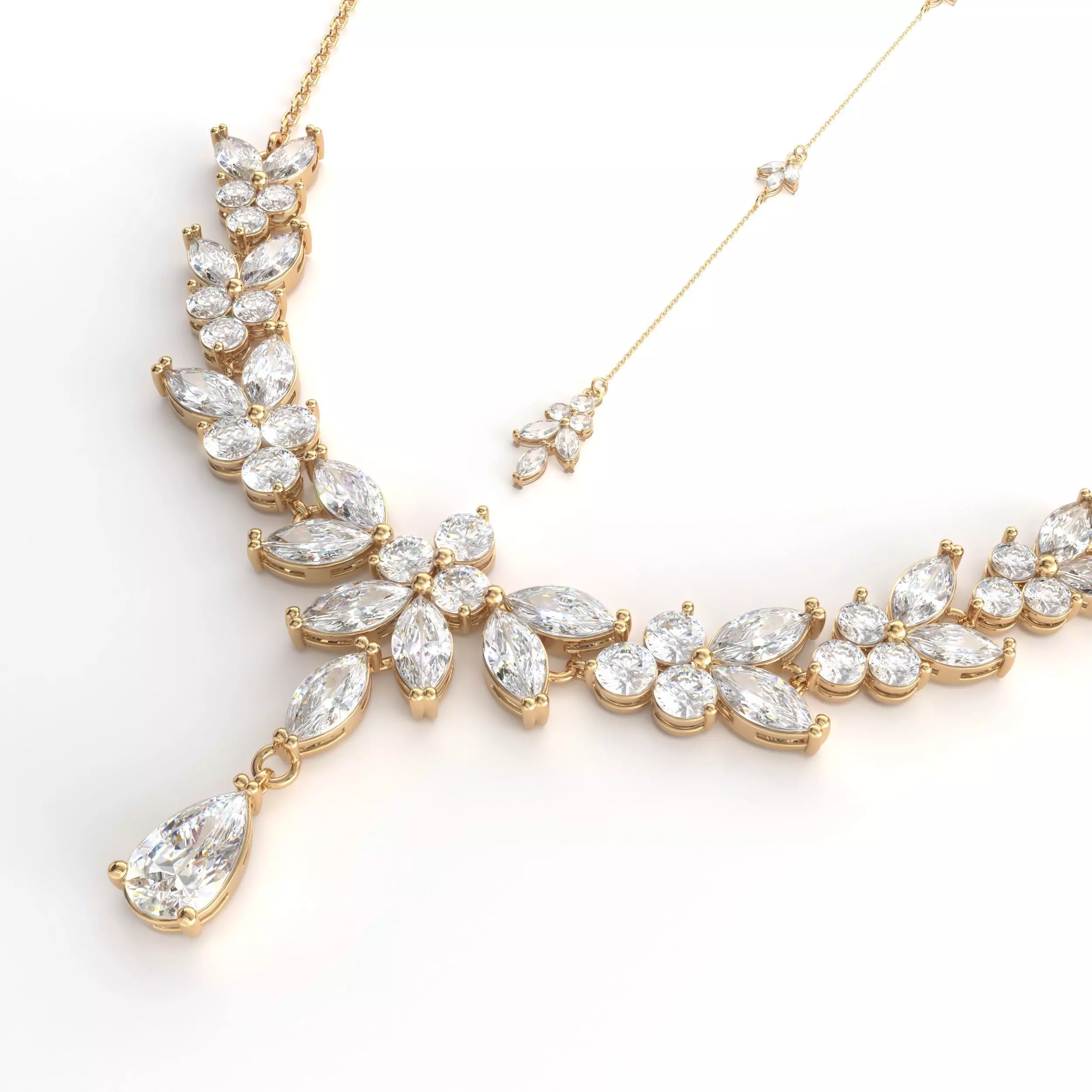 Diamond pendant 3D model for render 3Ds Max V-ray Free 3D model