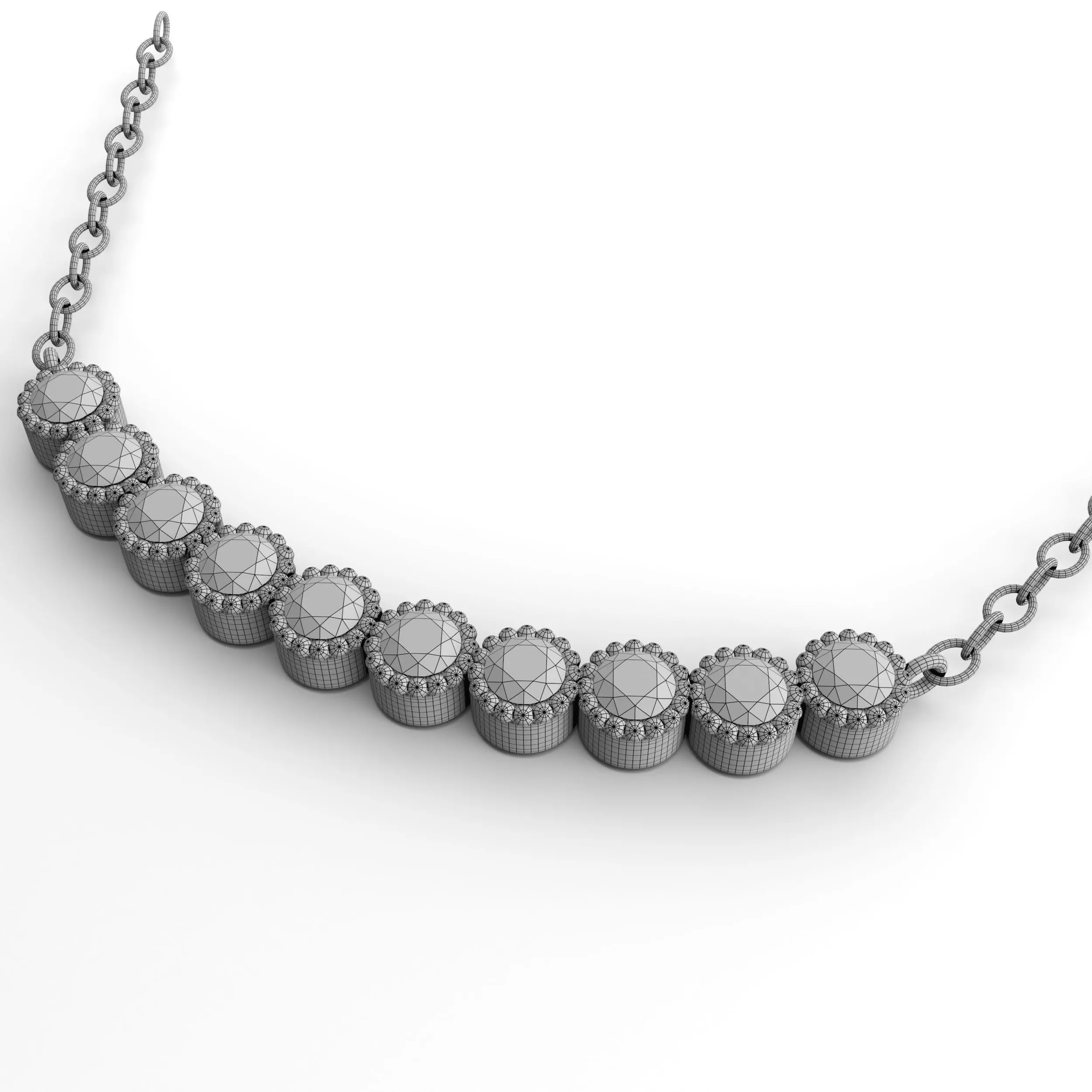 Diamond pendant 3D model for render 3Ds Max V-ray 3D model_2