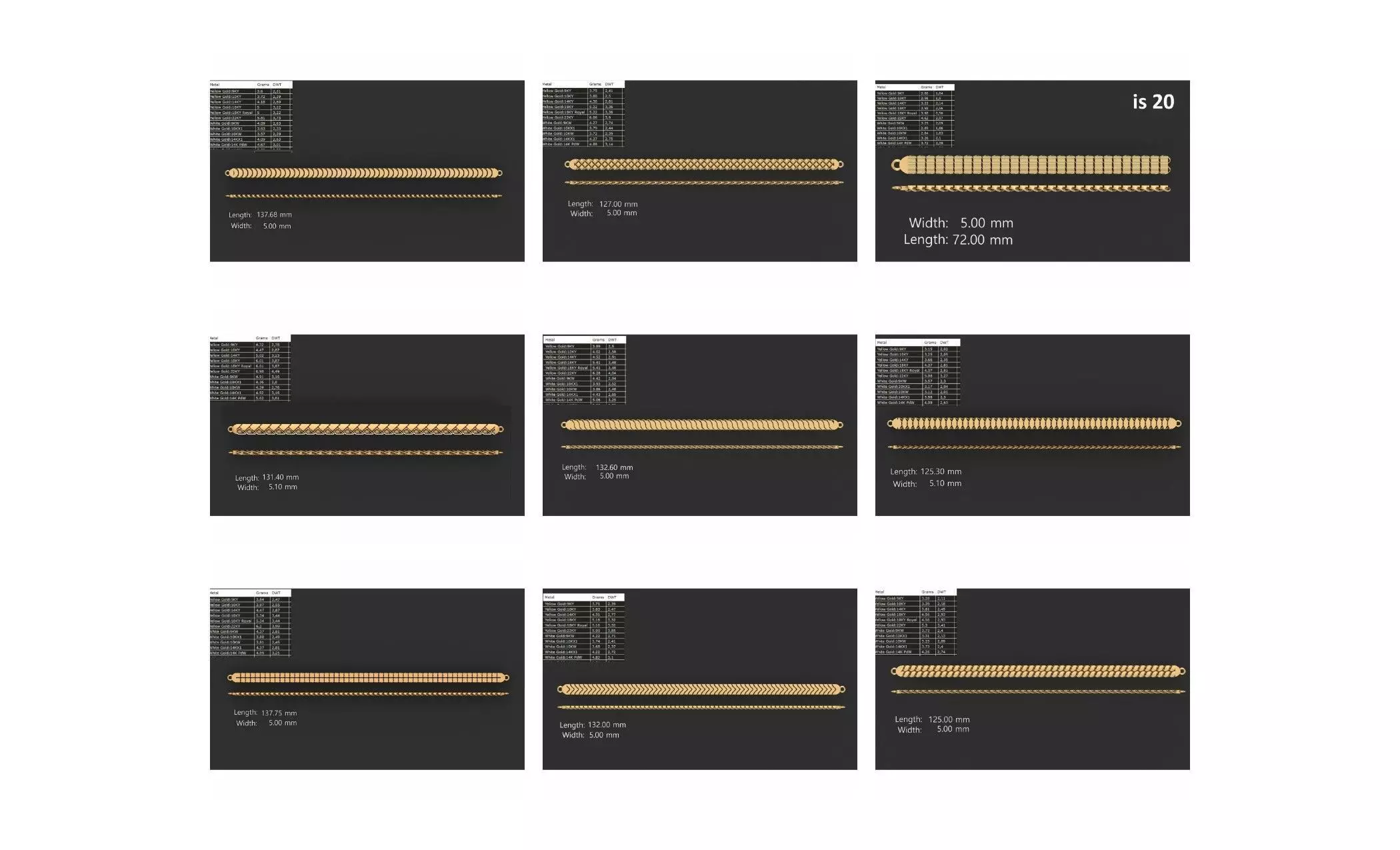 COLLECTION 750 CUBAN-LINK-CHAIN-BRACELETS- BULK  3D print model_5