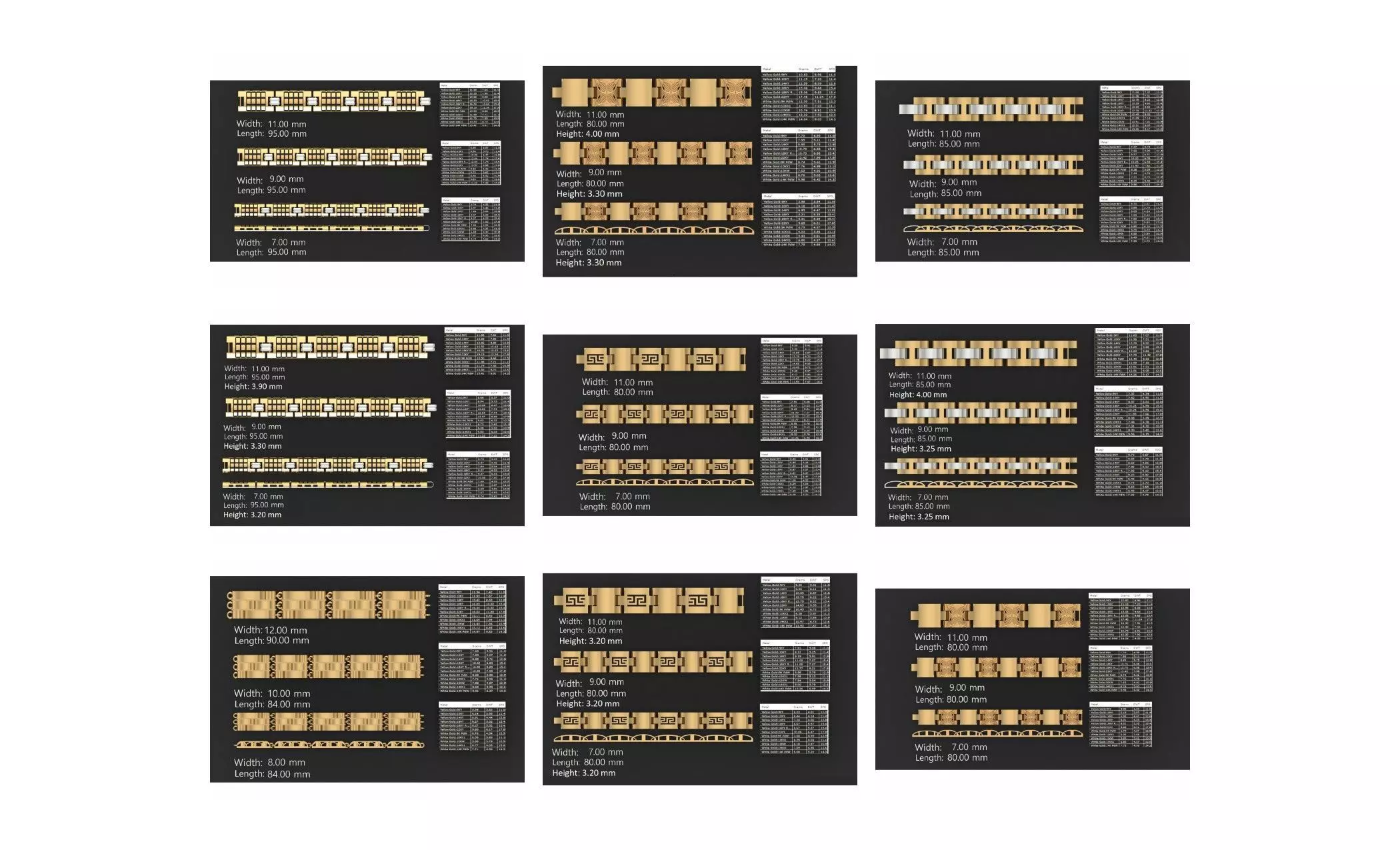 COLLECTION 750 CUBAN-LINK-CHAIN-BRACELETS- BULK  3D print model_50