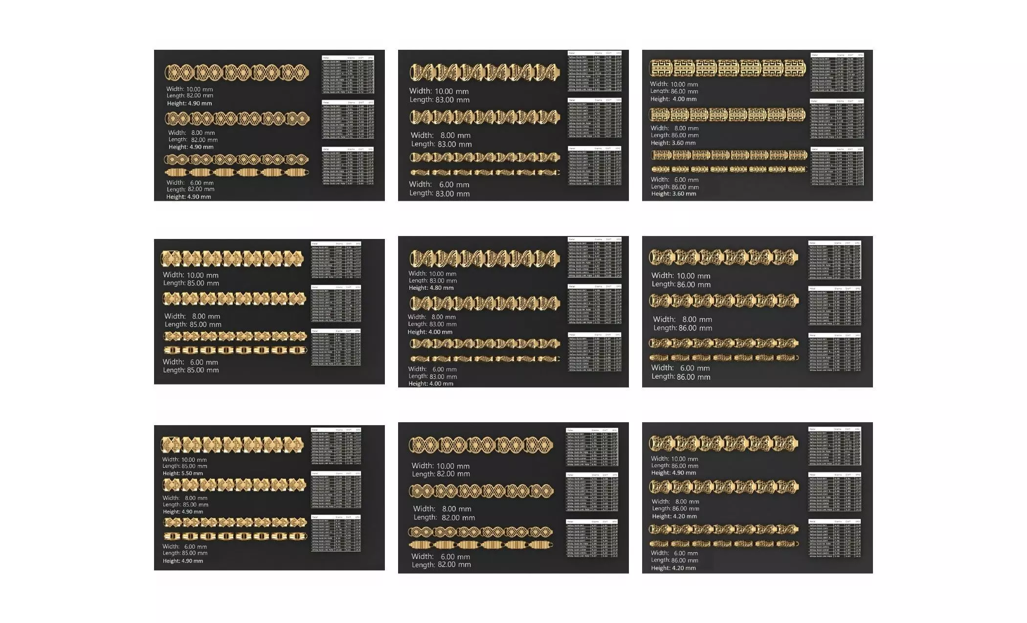 COLLECTION 750 CUBAN-LINK-CHAIN-BRACELETS- BULK  3D print model_51