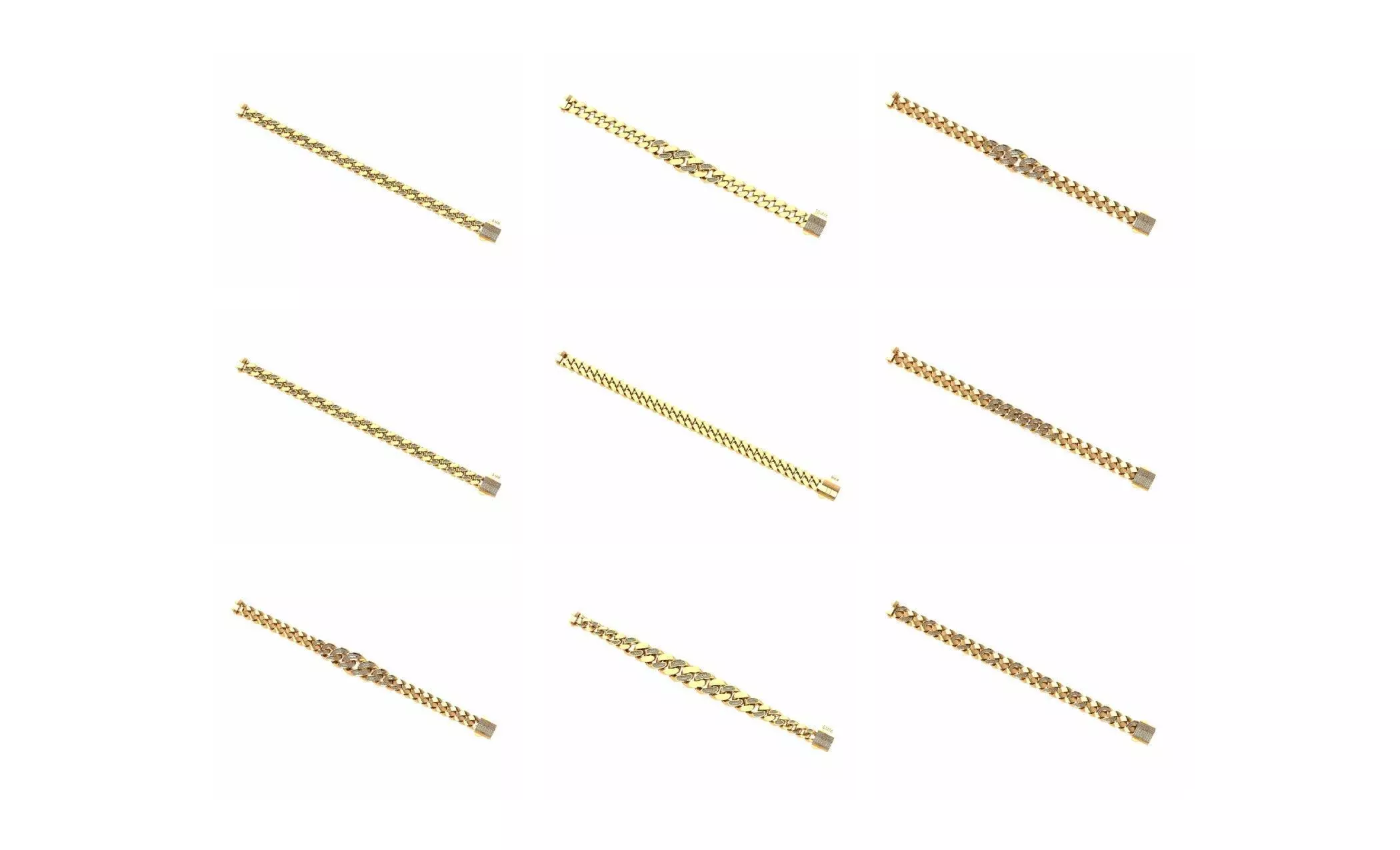 COLLECTION 750 CUBAN-LINK-CHAIN-BRACELETS- BULK  3D print model_55