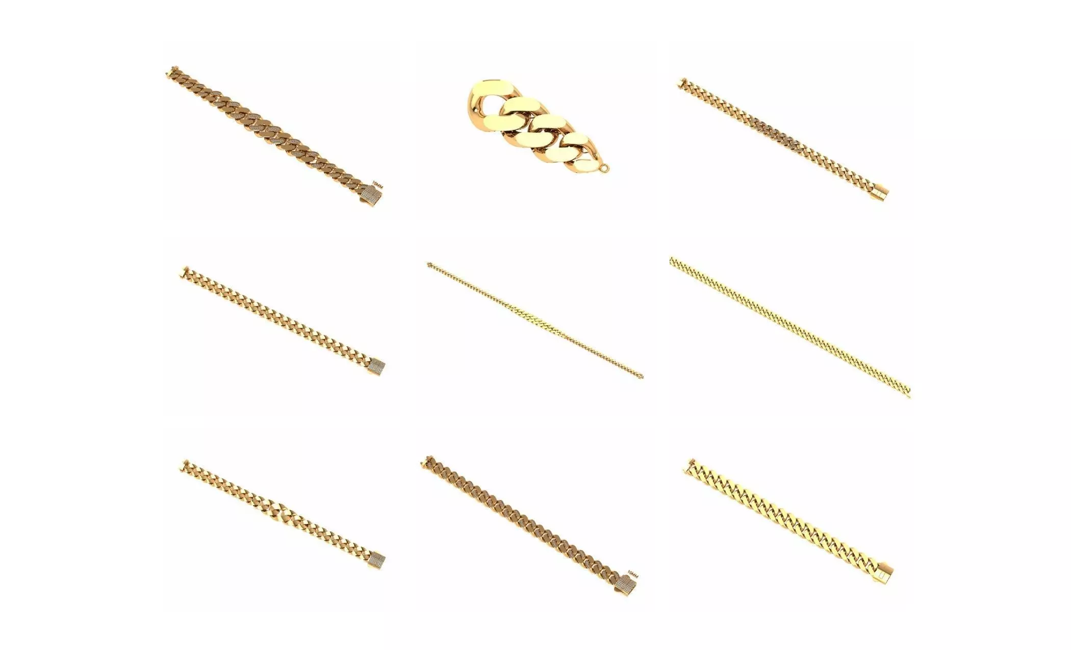 COLLECTION 750 CUBAN-LINK-CHAIN-BRACELETS- BULK  3D print model_57