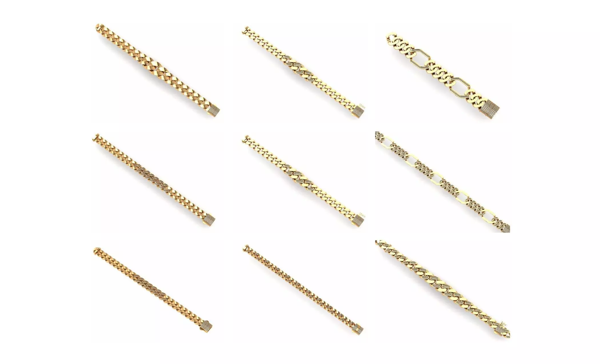 COLLECTION 750 CUBAN-LINK-CHAIN-BRACELETS- BULK  3D print model_62