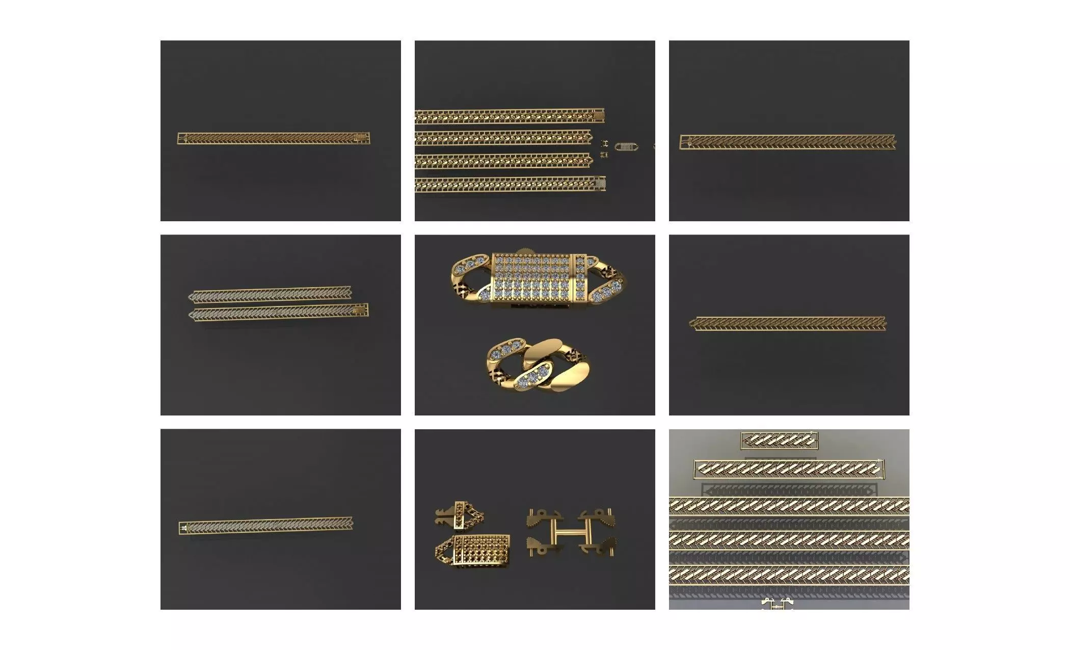 COLLECTION 750 CUBAN-LINK-CHAIN-BRACELETS- BULK  3D print model_27