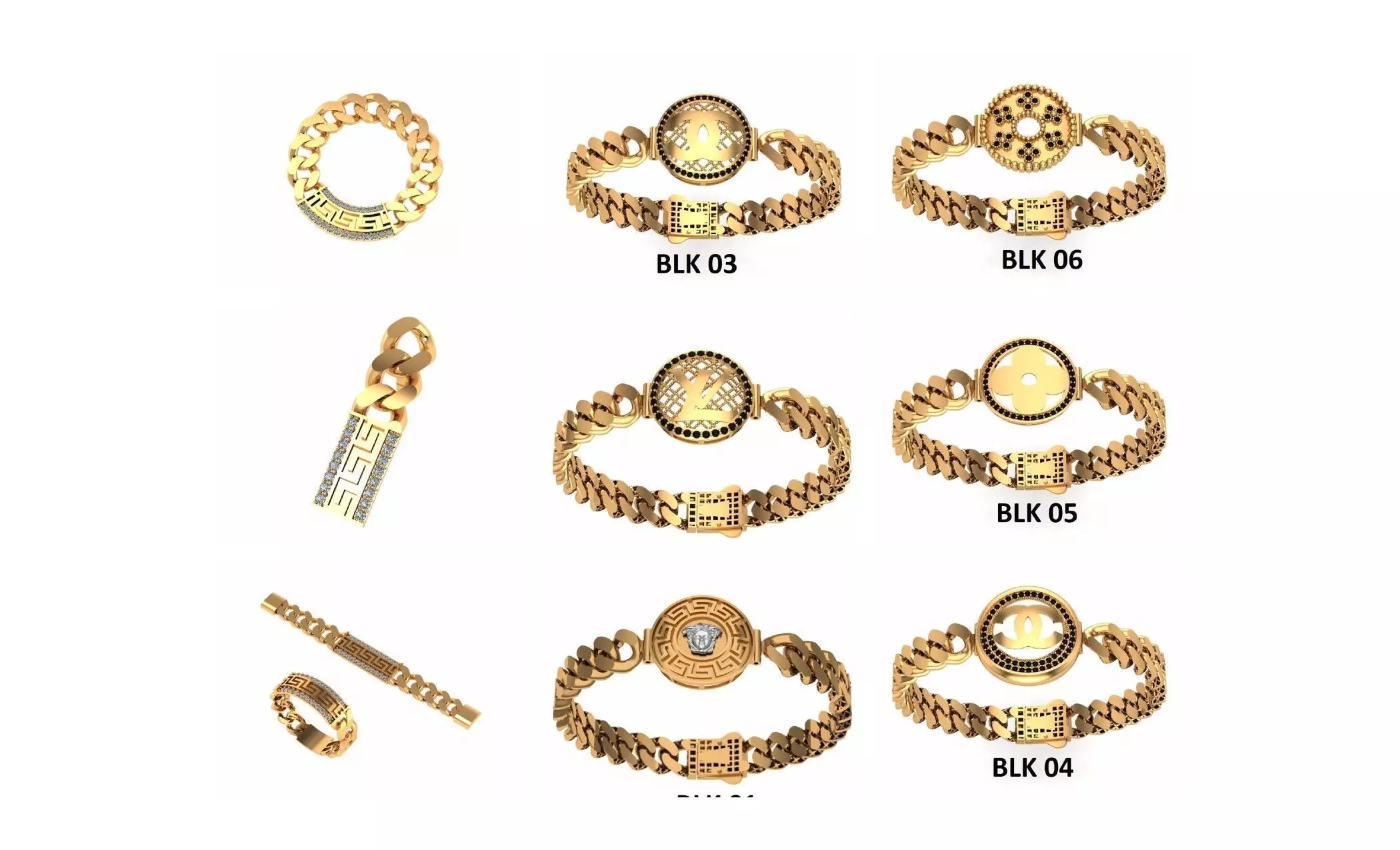 COLLECTION 750 CUBAN-LINK-CHAIN-BRACELETS- BULK  3D print model_53