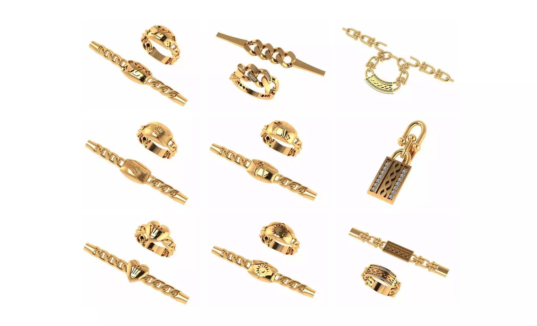 COLLECTION 750 CUBAN-LINK-CHAIN-BRACELETS- BULK  3D print model_82