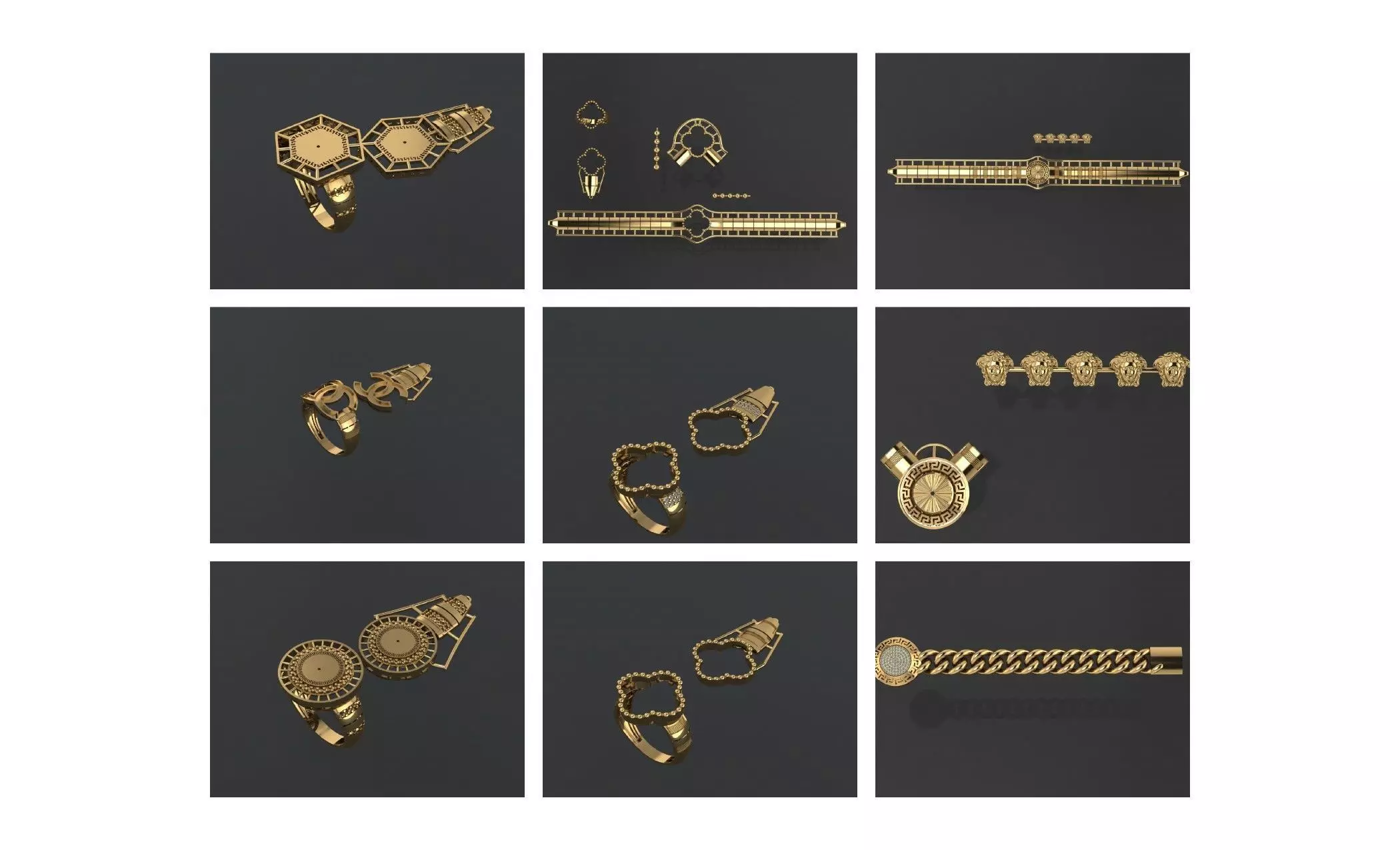 COLLECTION 750 CUBAN-LINK-CHAIN-BRACELETS- BULK  3D print model_32