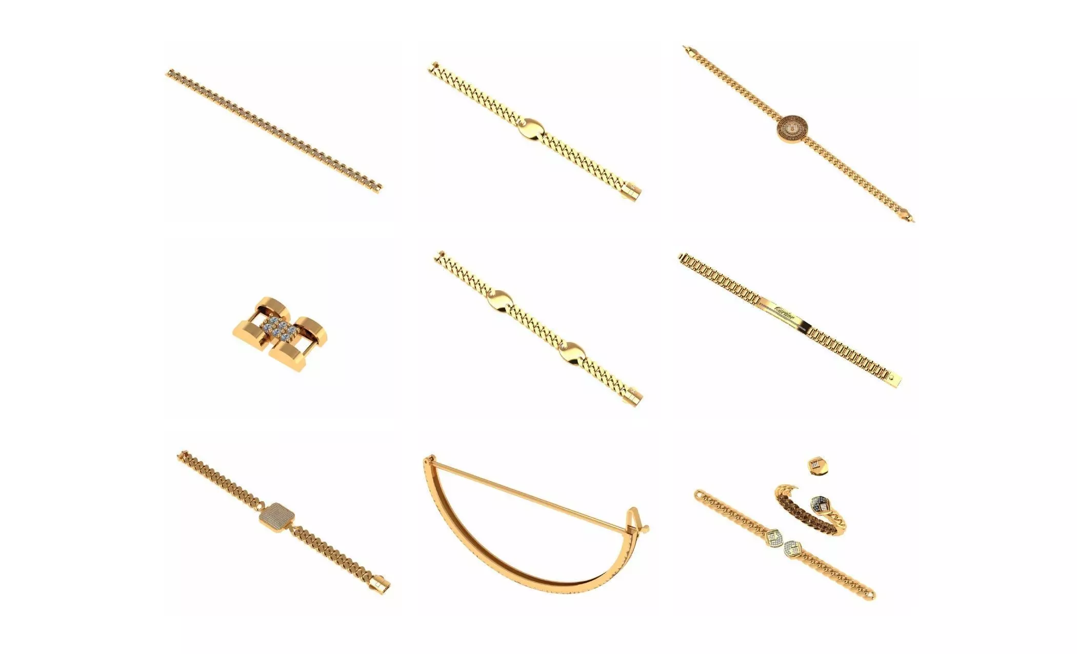 COLLECTION 750 CUBAN-LINK-CHAIN-BRACELETS- BULK  3D print model_71