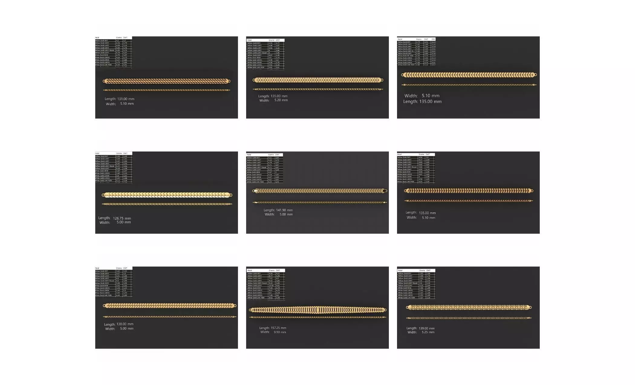 COLLECTION 750 CUBAN-LINK-CHAIN-BRACELETS- BULK  3D print model_4