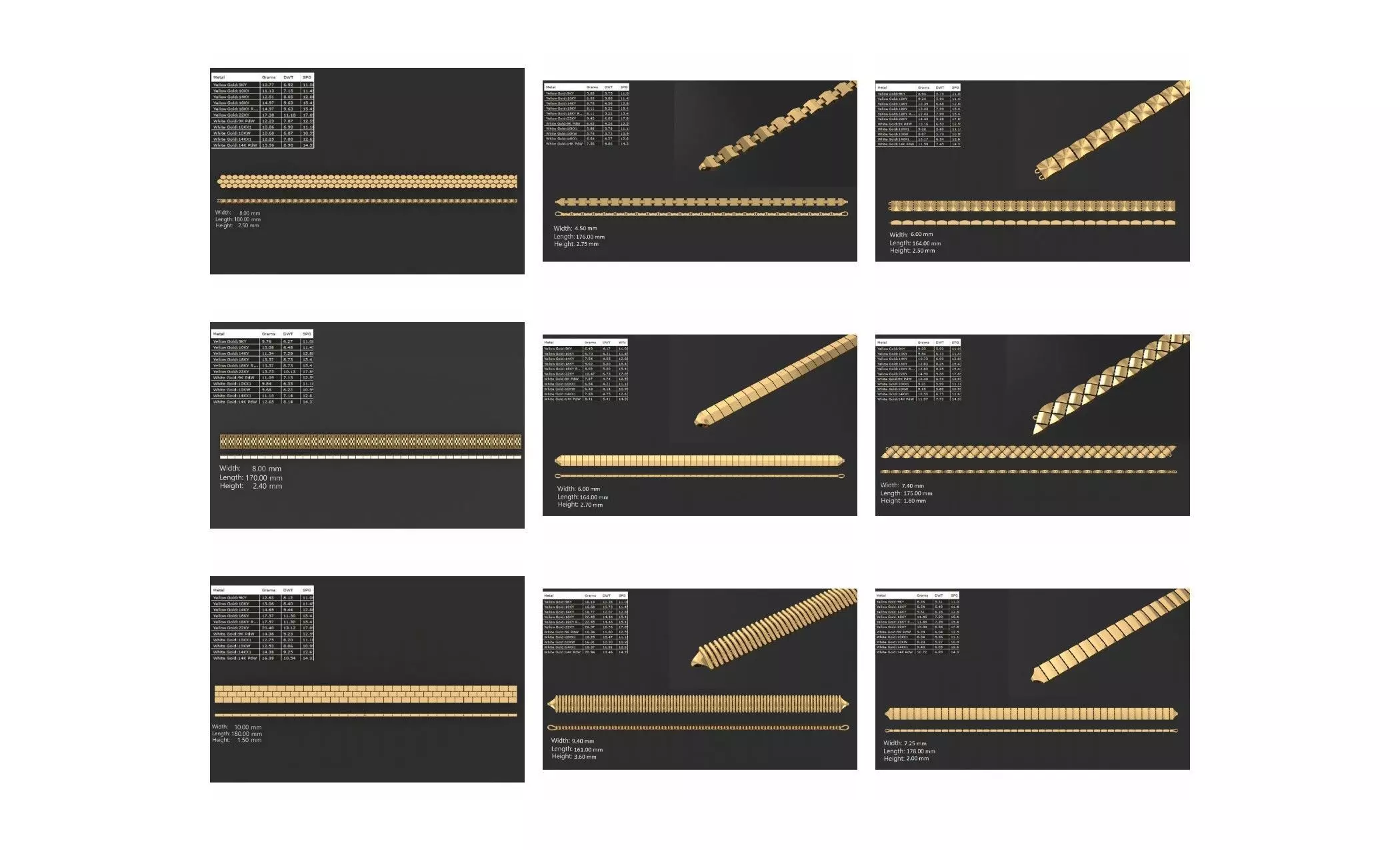 COLLECTION 750 CUBAN-LINK-CHAIN-BRACELETS- BULK  3D print model_2