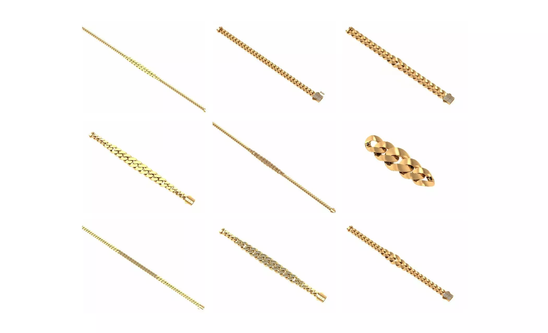 COLLECTION 750 CUBAN-LINK-CHAIN-BRACELETS- BULK  3D print model_61