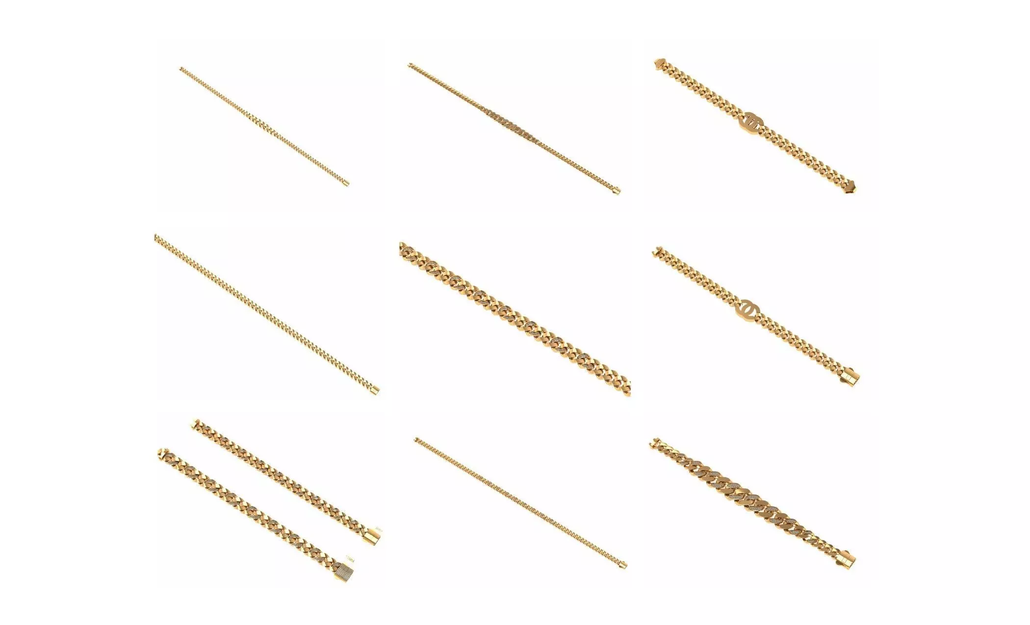 COLLECTION 750 CUBAN-LINK-CHAIN-BRACELETS- BULK  3D print model_64