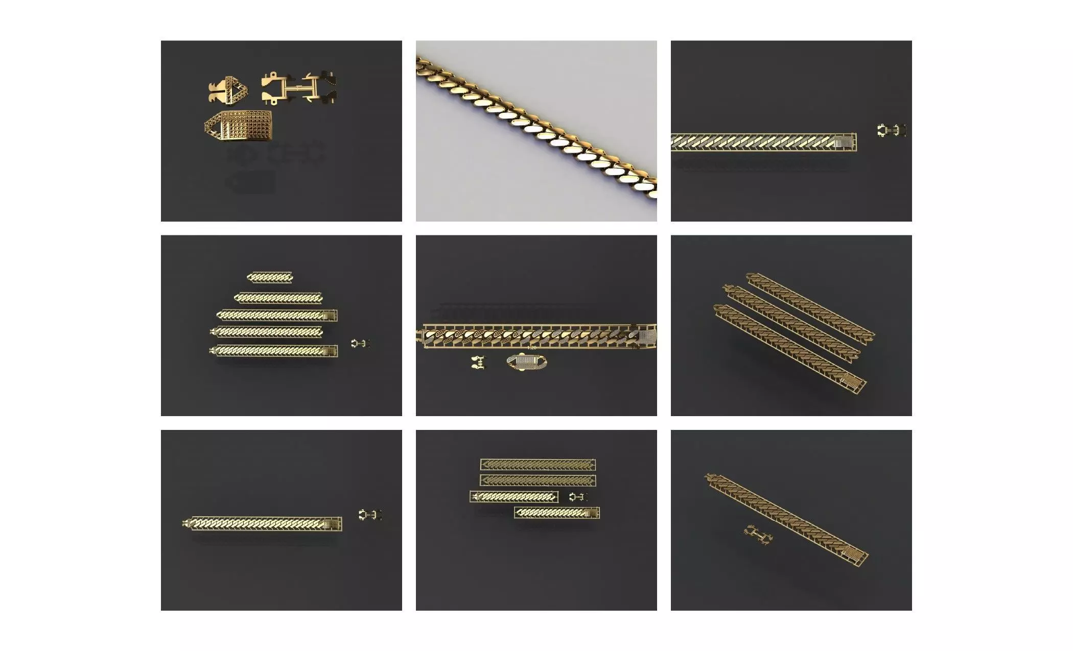 COLLECTION 750 CUBAN-LINK-CHAIN-BRACELETS- BULK  3D print model_20