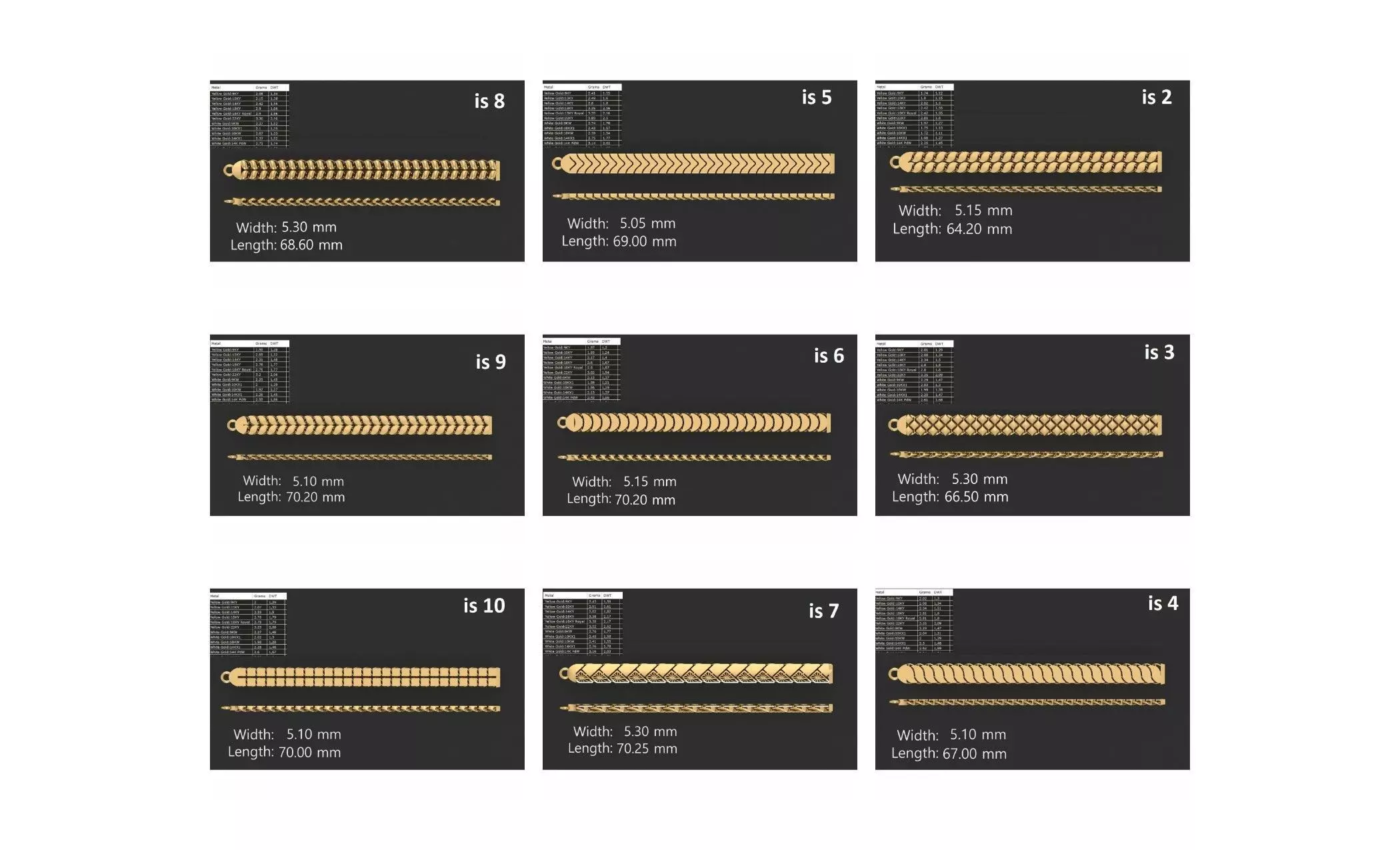 COLLECTION 750 CUBAN-LINK-CHAIN-BRACELETS- BULK  3D print model_7