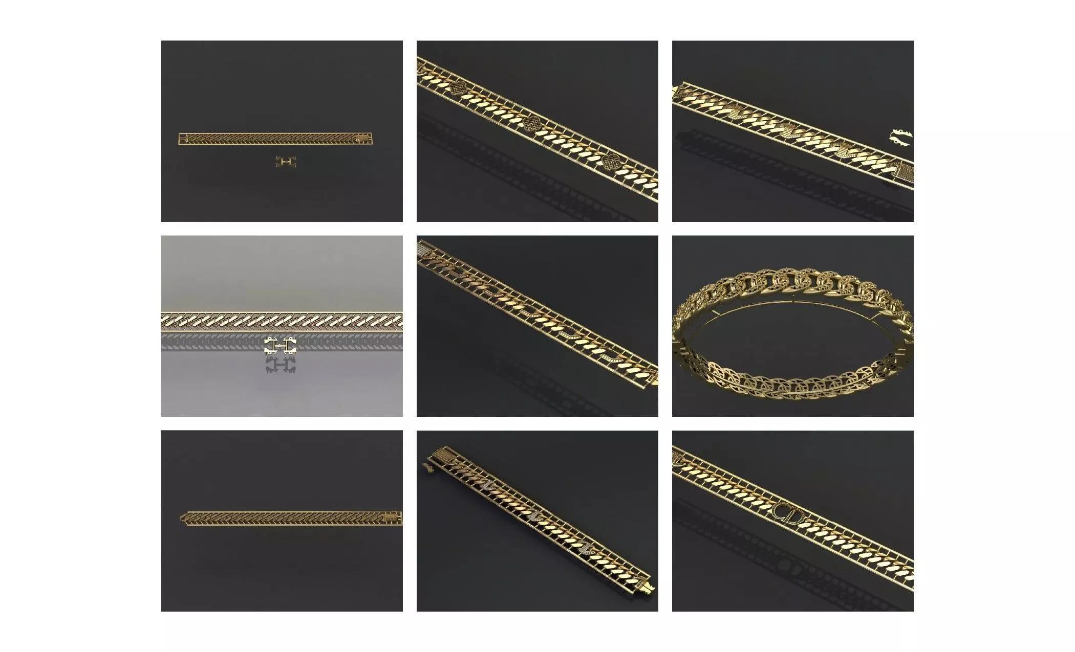COLLECTION 750 CUBAN-LINK-CHAIN-BRACELETS- BULK  3D print model_28