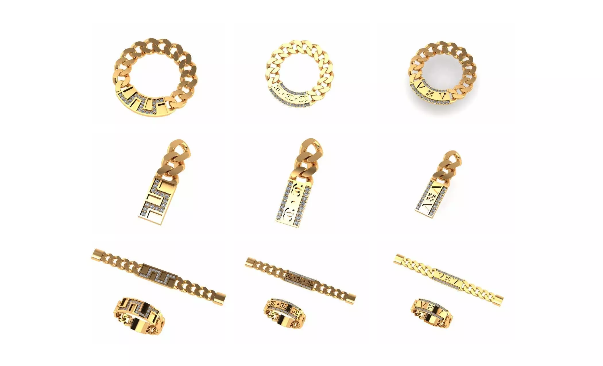 COLLECTION 750 CUBAN-LINK-CHAIN-BRACELETS- BULK  3D print model_85