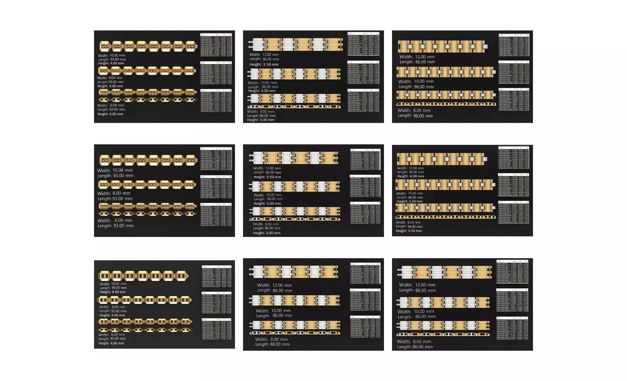 COLLECTION 750 CUBAN-LINK-CHAIN-BRACELETS- BULK  3D print model_48