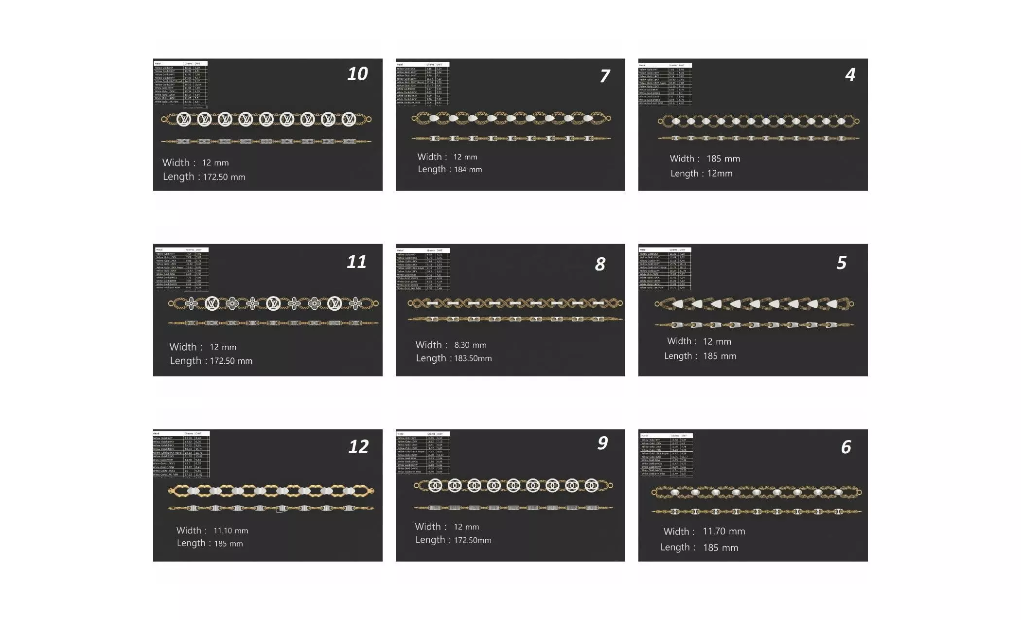 COLLECTION 750 CUBAN-LINK-CHAIN-BRACELETS- BULK  3D print model_46