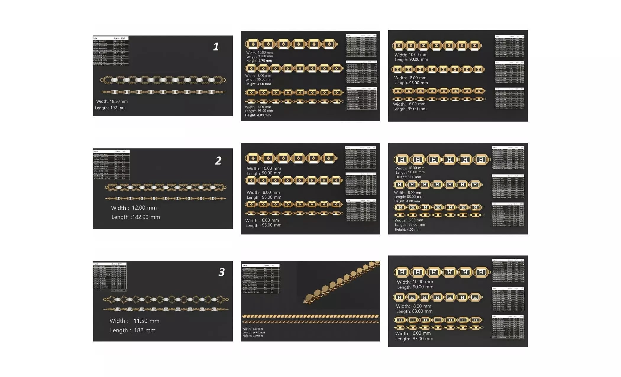 COLLECTION 750 CUBAN-LINK-CHAIN-BRACELETS- BULK  3D print model_47