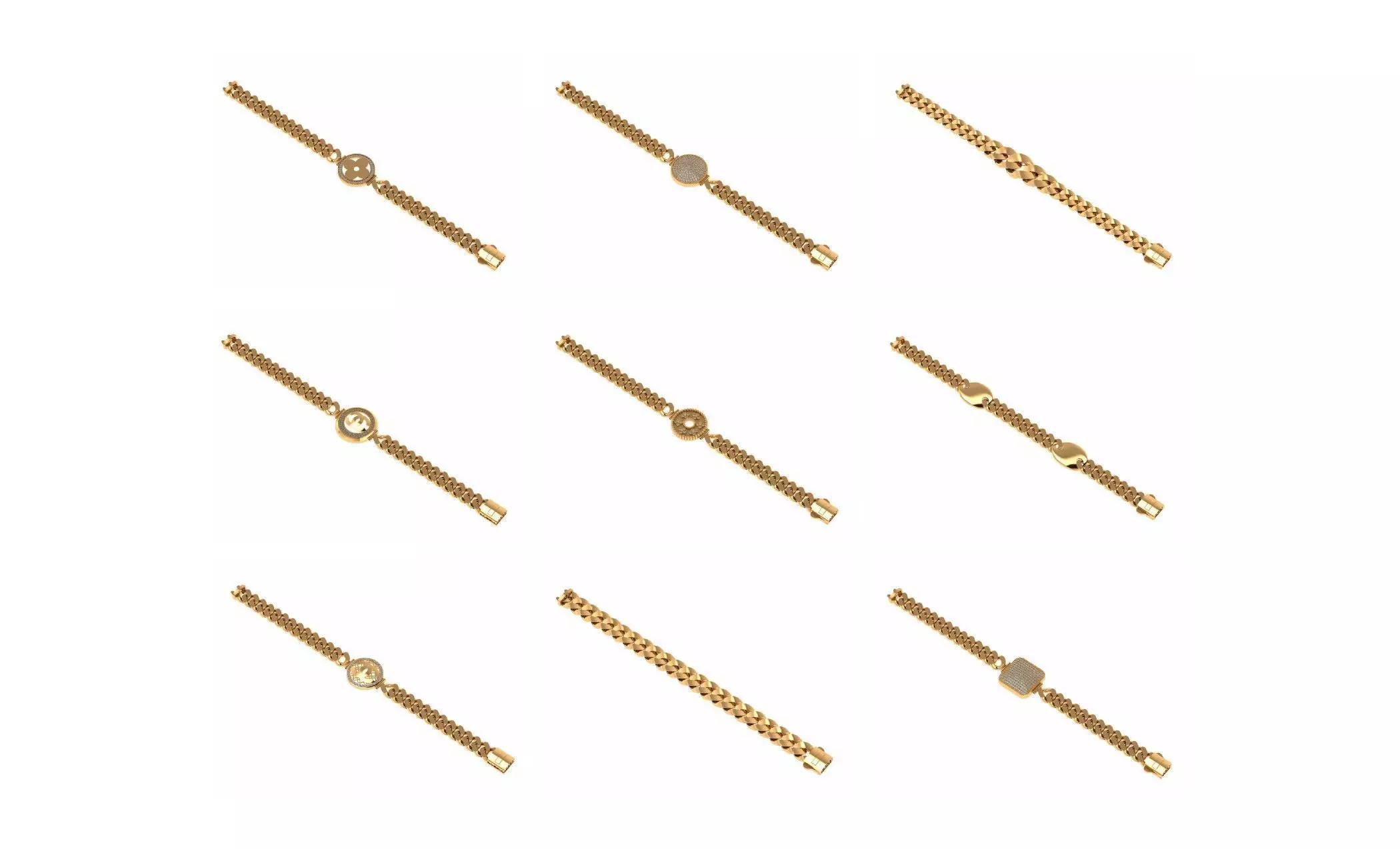 COLLECTION 750 CUBAN-LINK-CHAIN-BRACELETS- BULK  3D print model_66