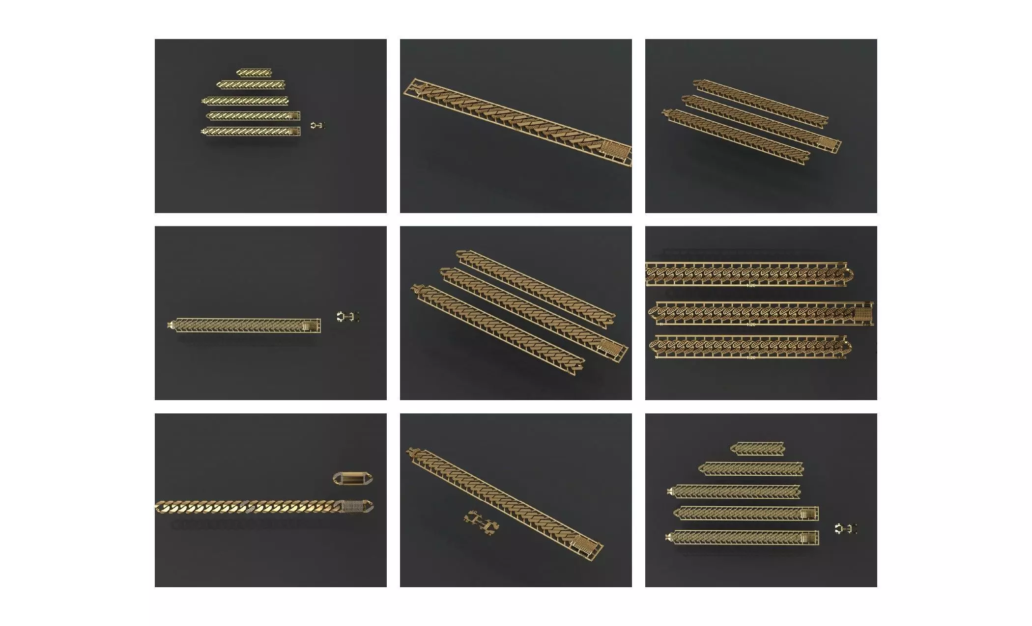 COLLECTION 750 CUBAN-LINK-CHAIN-BRACELETS- BULK  3D print model_19