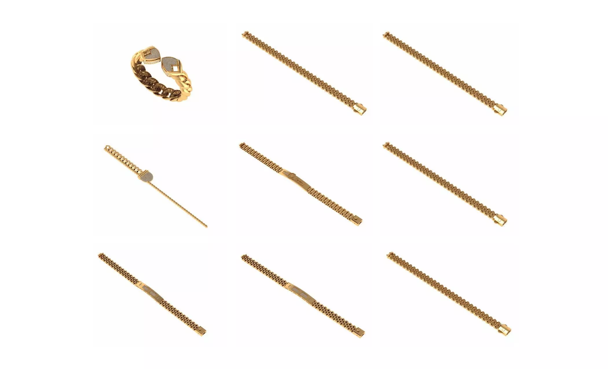 COLLECTION 750 CUBAN-LINK-CHAIN-BRACELETS- BULK  3D print model_69