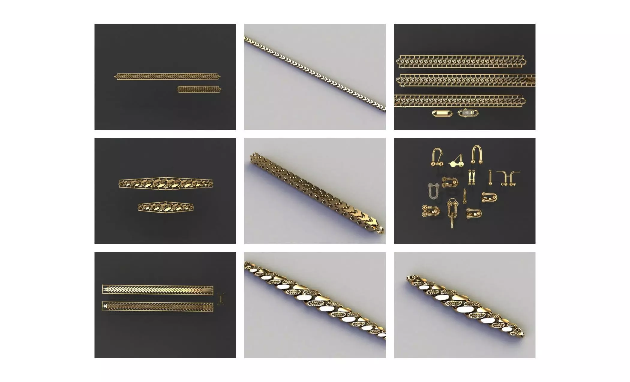 COLLECTION 750 CUBAN-LINK-CHAIN-BRACELETS- BULK  3D print model_15