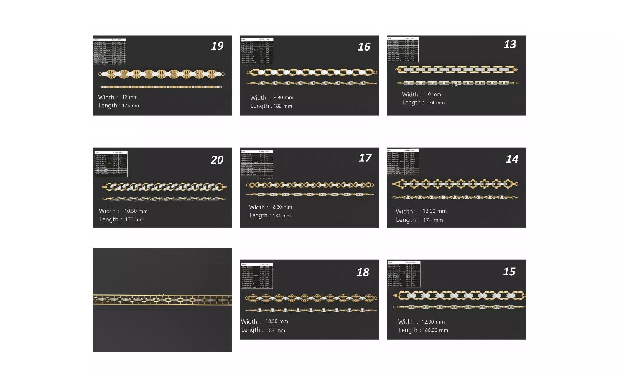 COLLECTION 750 CUBAN-LINK-CHAIN-BRACELETS- BULK  3D print model_45