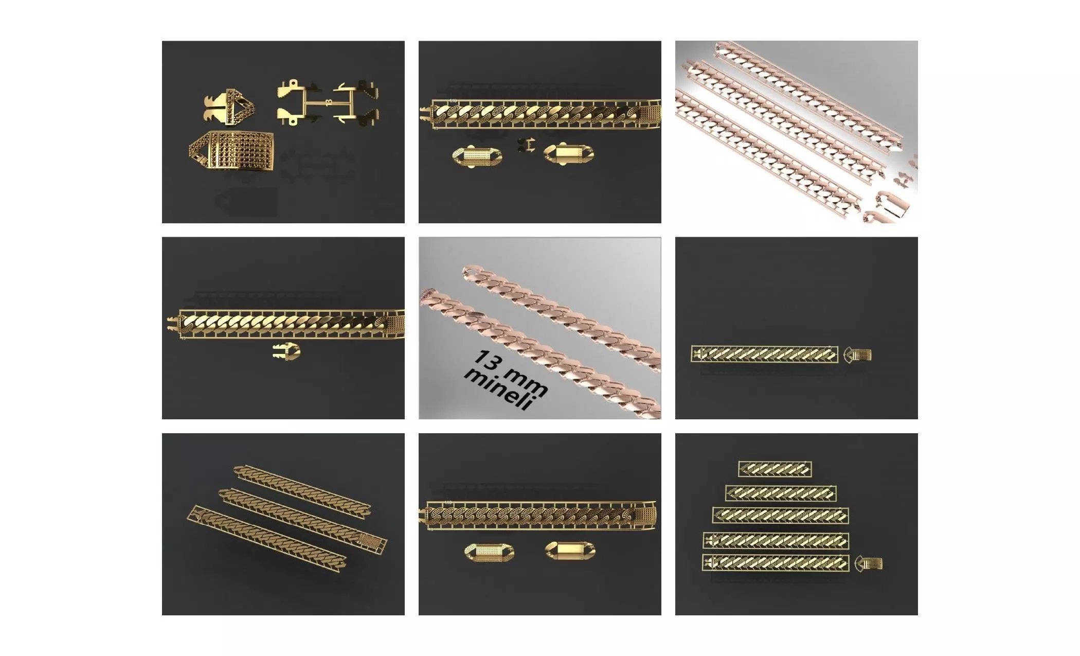 COLLECTION 750 CUBAN-LINK-CHAIN-BRACELETS- BULK  3D print model_18
